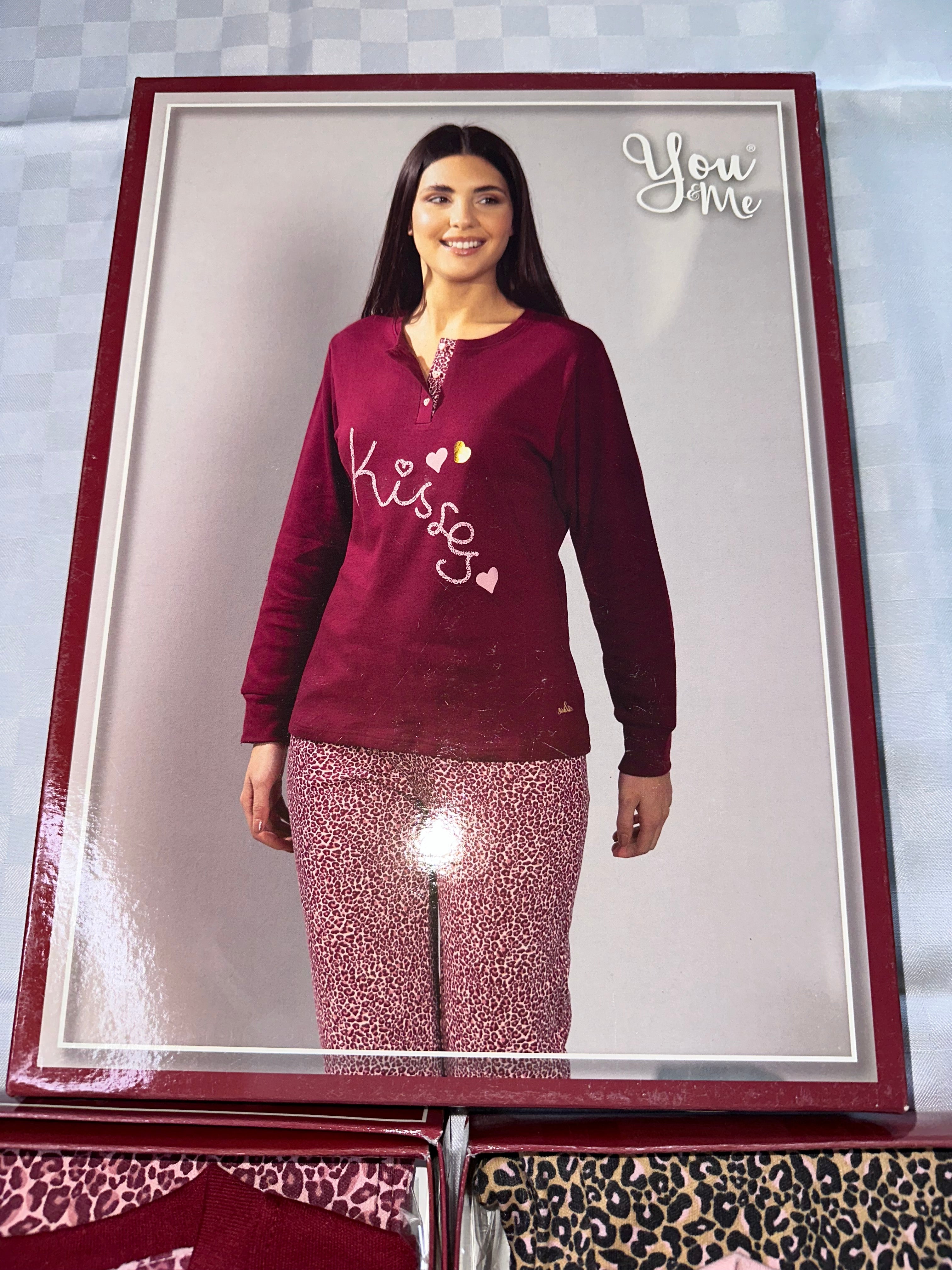 PIGIAMA DONNA IN COTONE CALDO Manica lunga e Pantalone lungo