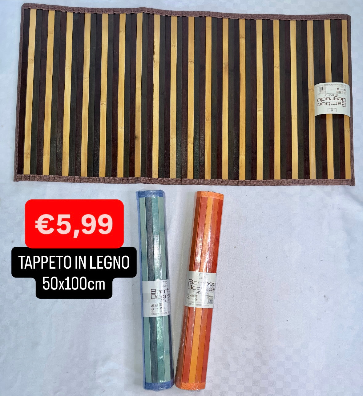 TAPPETO IN LEGNO 50x100cm