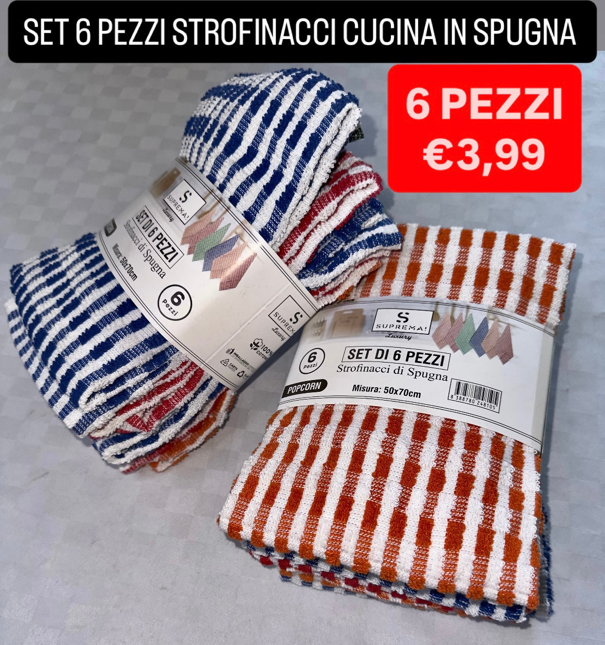 STROFINACCI CUCINA SET DA 6 PEZZI IN SPUGNA