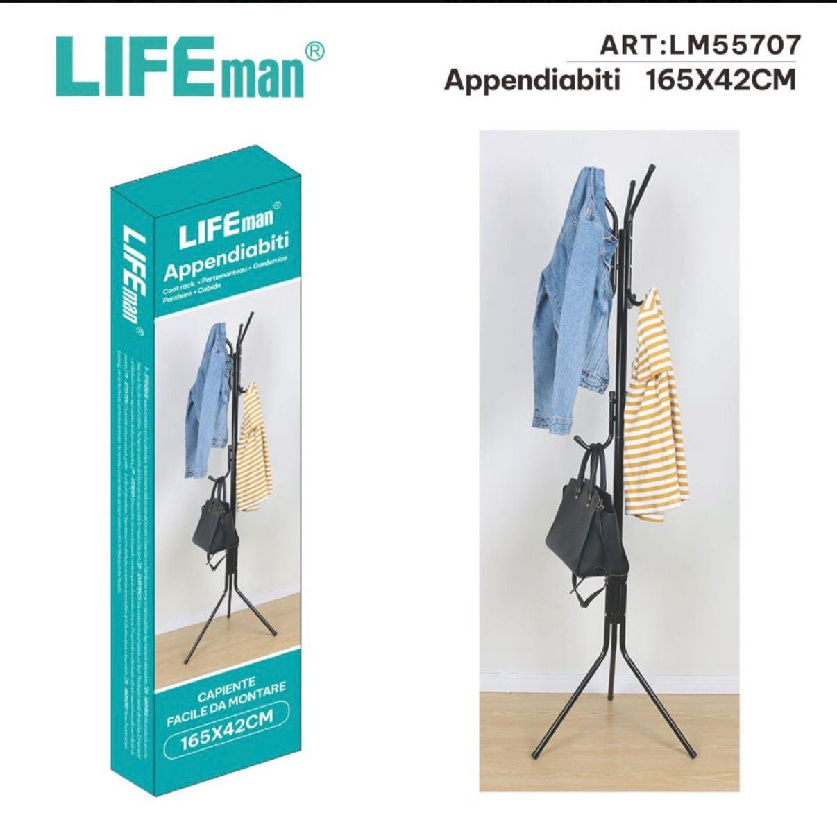 APPENDIABITI IN METALLO misura 165x42cm