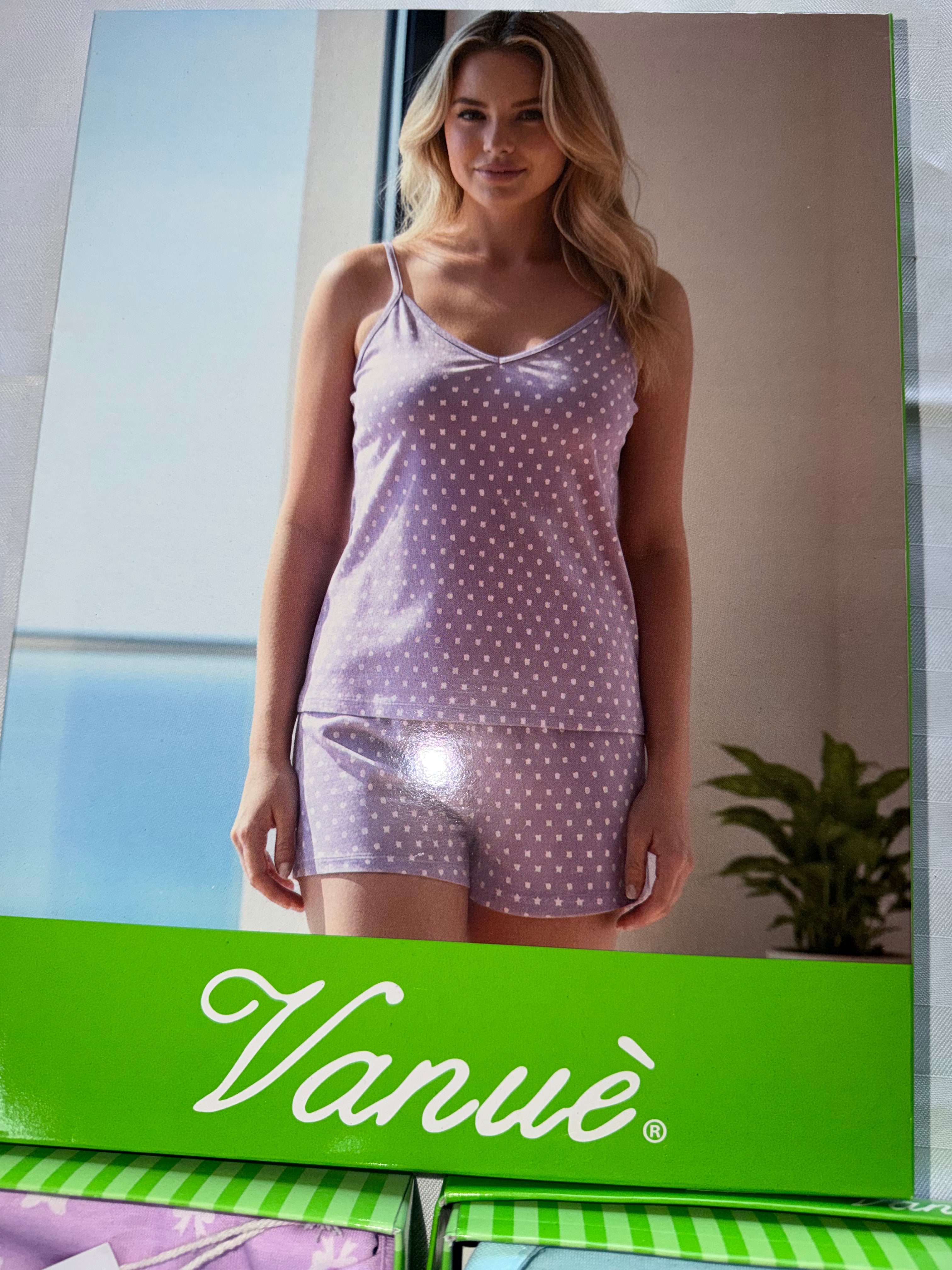 PIGIAMA DONNA Bretelline e Pantaloncino in 100% cotone