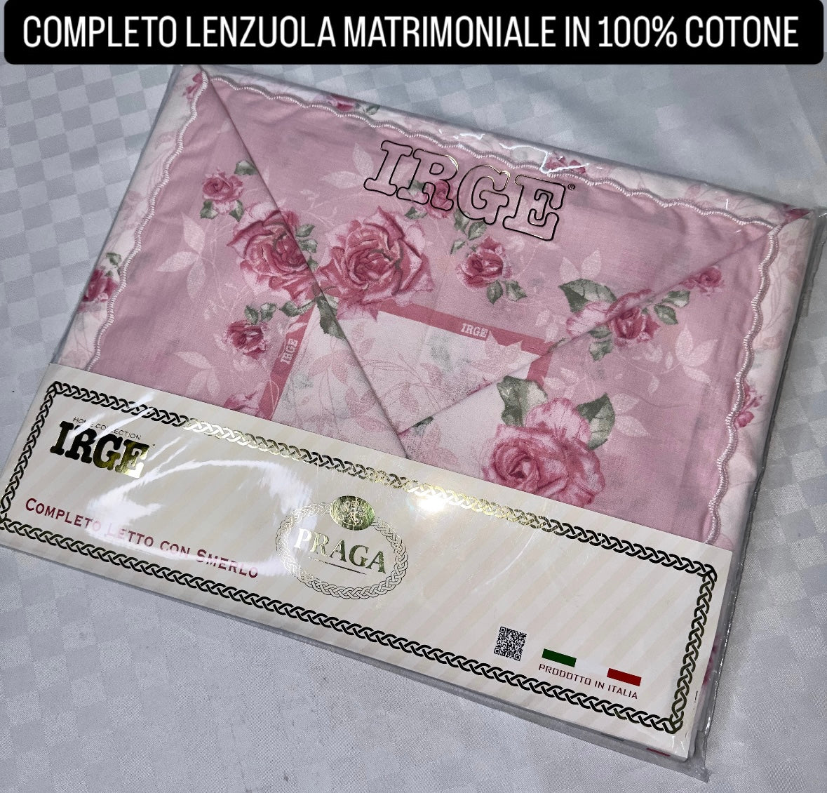 COMPLETO LENZUOLA MATRIMONIALE IN 100% COTONE Lenzuolo sopra, Lenzuolo sotto con angoli e due Federe