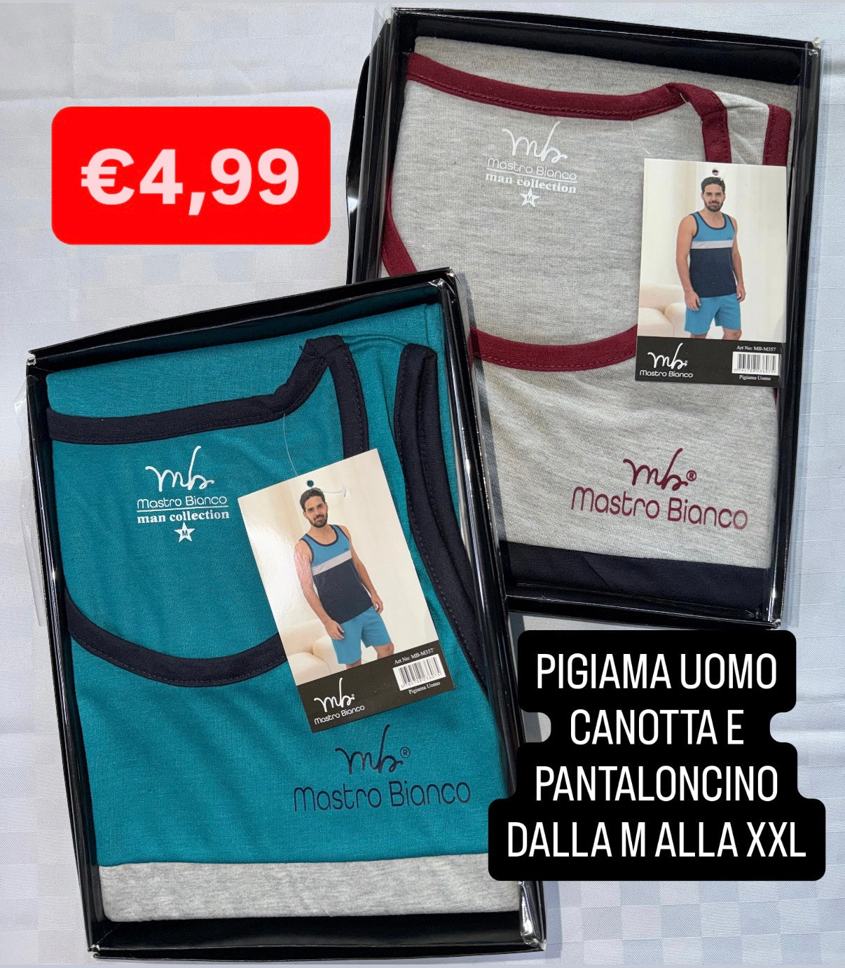 PIGIAMA UOMO Canotta e Pantaloncino in cotone