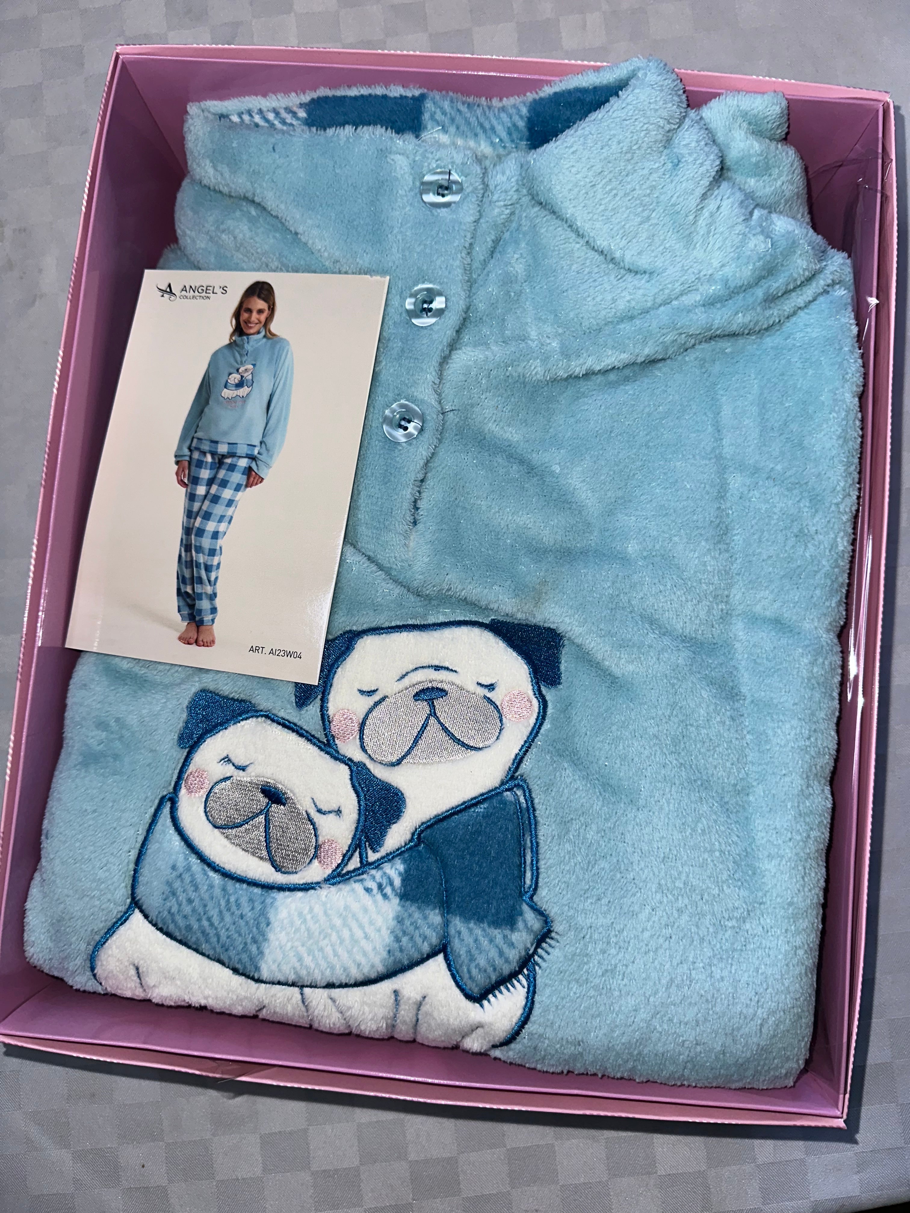 PIGIAMA DONNA IN MORBIDO PILE Manica lunga e Pantalone lungo