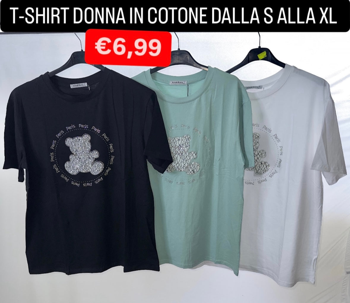 T-SHIRT DONNA IN COTONE MEZZA MANICA art.AMOROMA