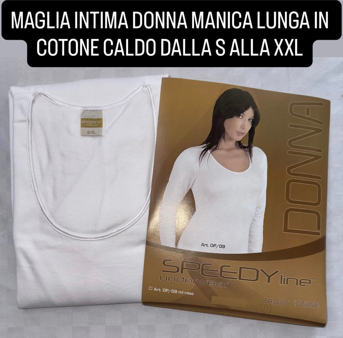 MAGLIA INTIMA DONNA MANICA LUNGA IN COTONE CALDO