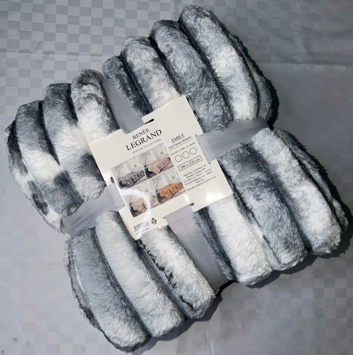 COPERTA PLAID IN MORBIDO PILE CON STRATO DI PELLICCIA SOTTO misura 200x220cm