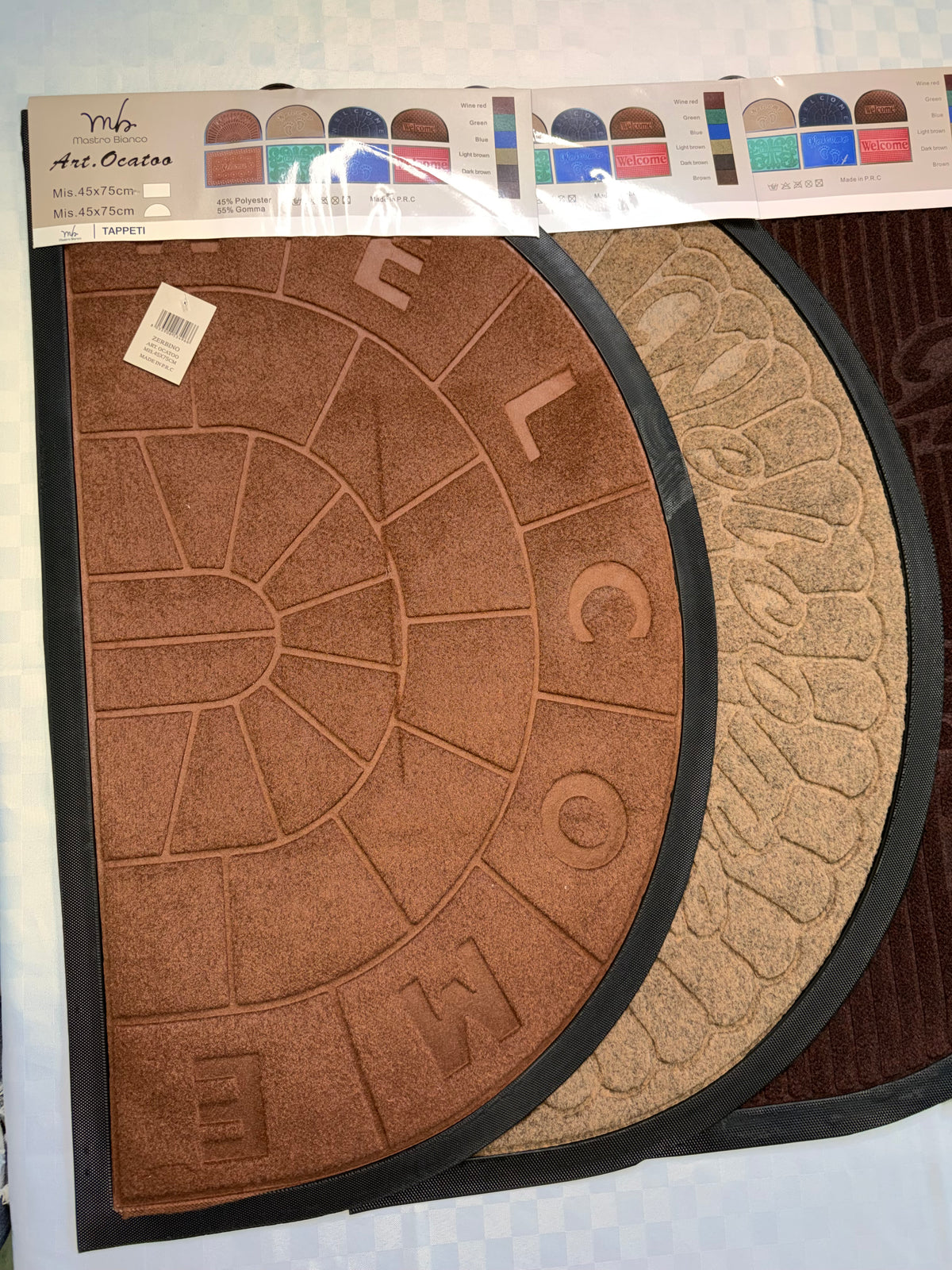 ZERBINO TAPPETO ANTISCIVOLO MEZZA LUNA misura 40x70cm (Fantasia variabile)