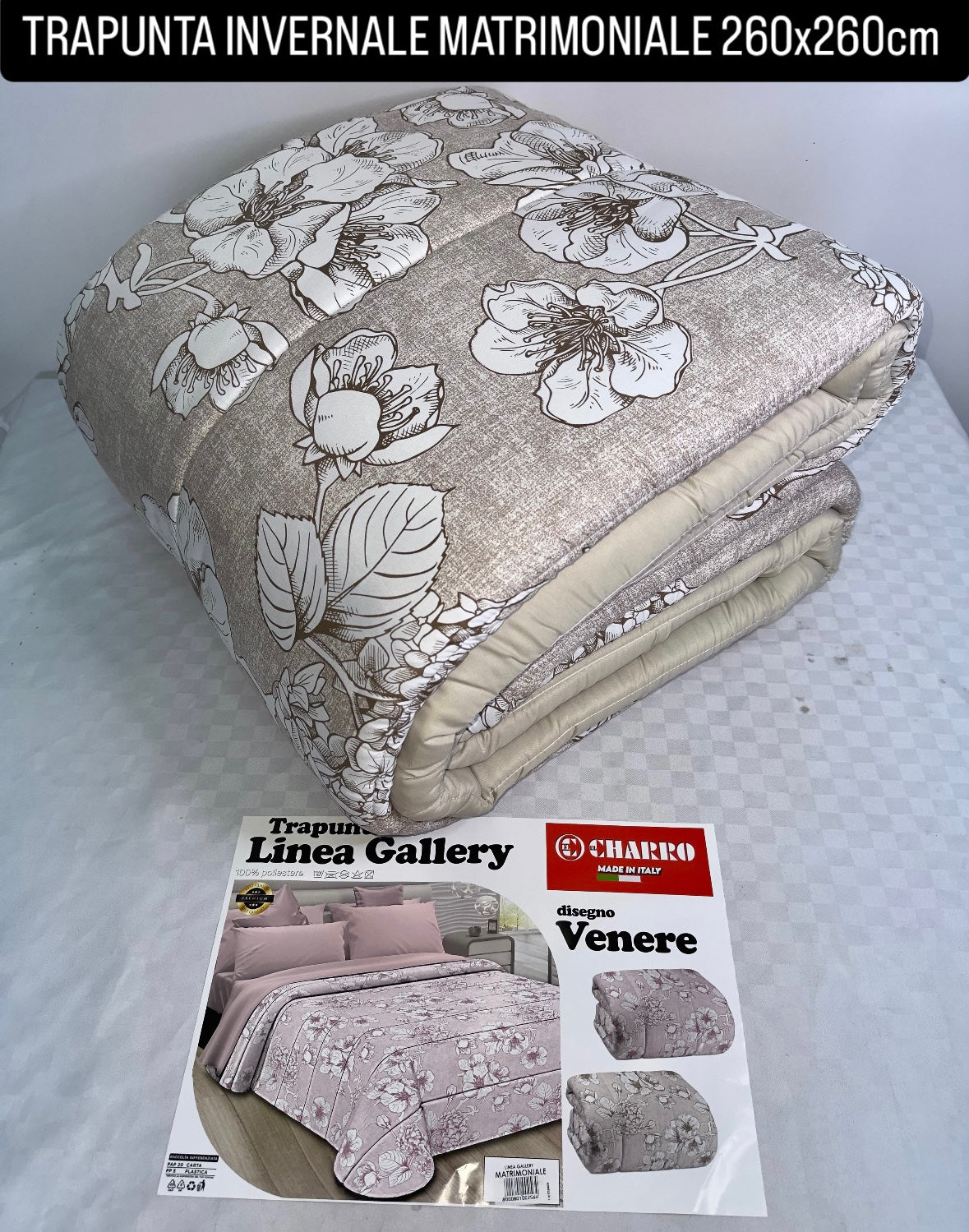 TRAPUNTA INVERNALE MATRIMONIALE misura 260x260cm