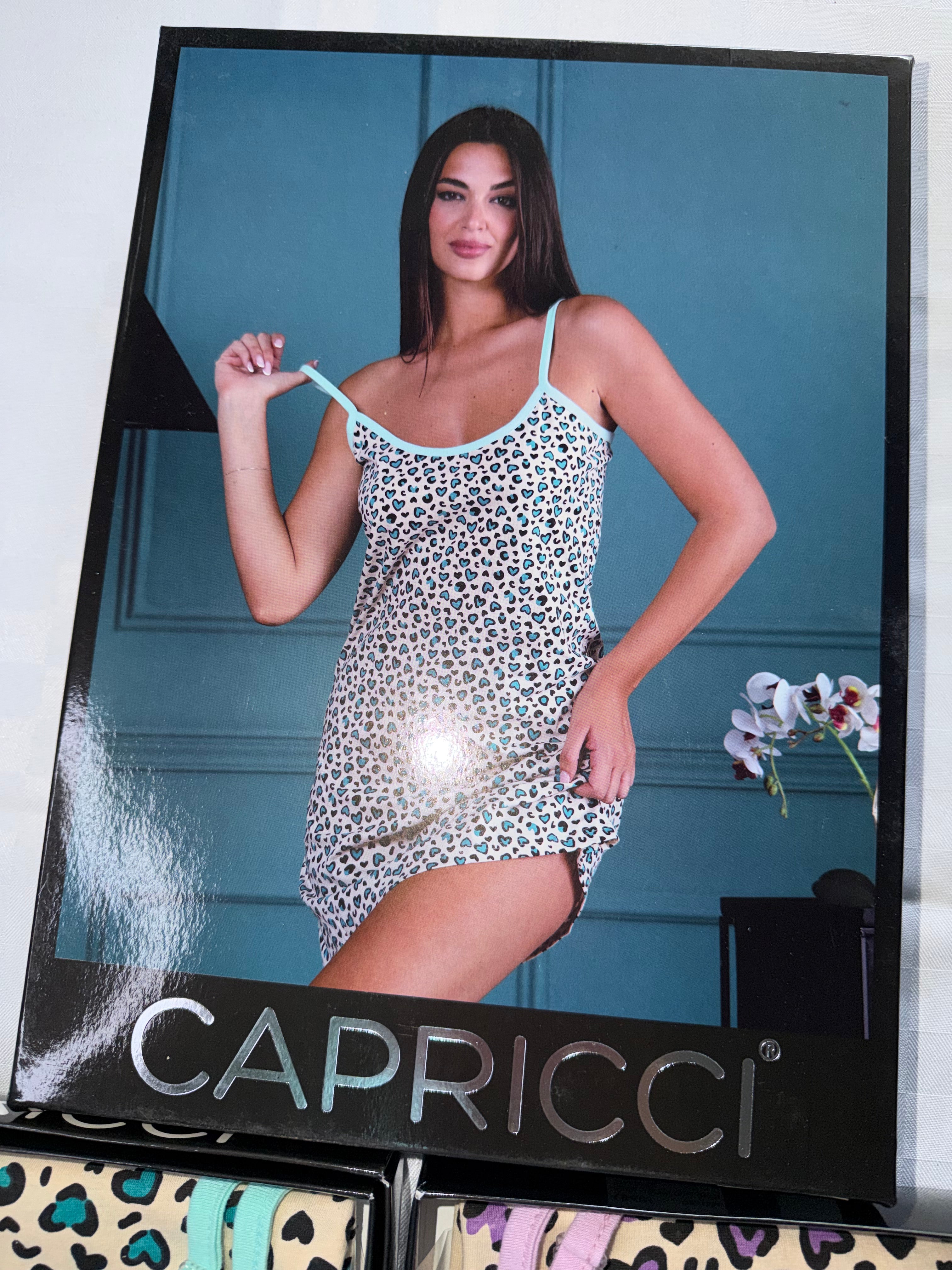 CAMICIA DA NOTTE A BRETELLINE  in 100% cotone