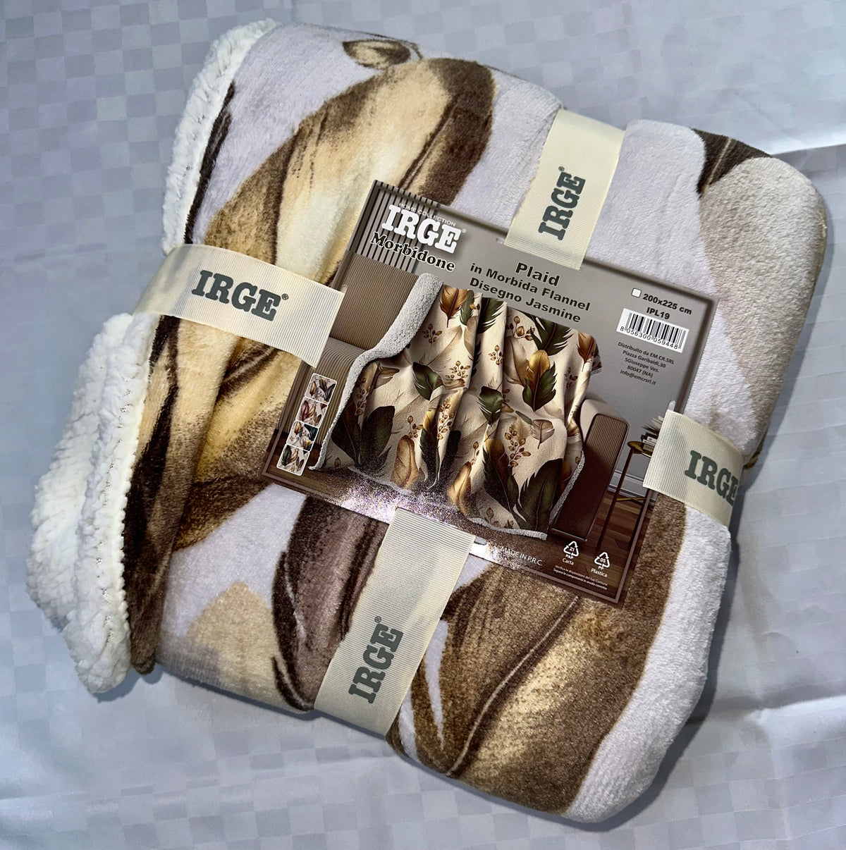 COPERTA PLAID IN MORBIDO PILE CON STRATO DI PELLICCIA SOTTO misura 200x225cm