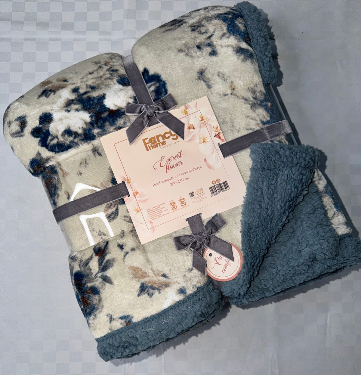 COPERTA PLAID IN MORBIDO PILE CON STRATO DI PELLICCIA SOTTO misura 200x220cm