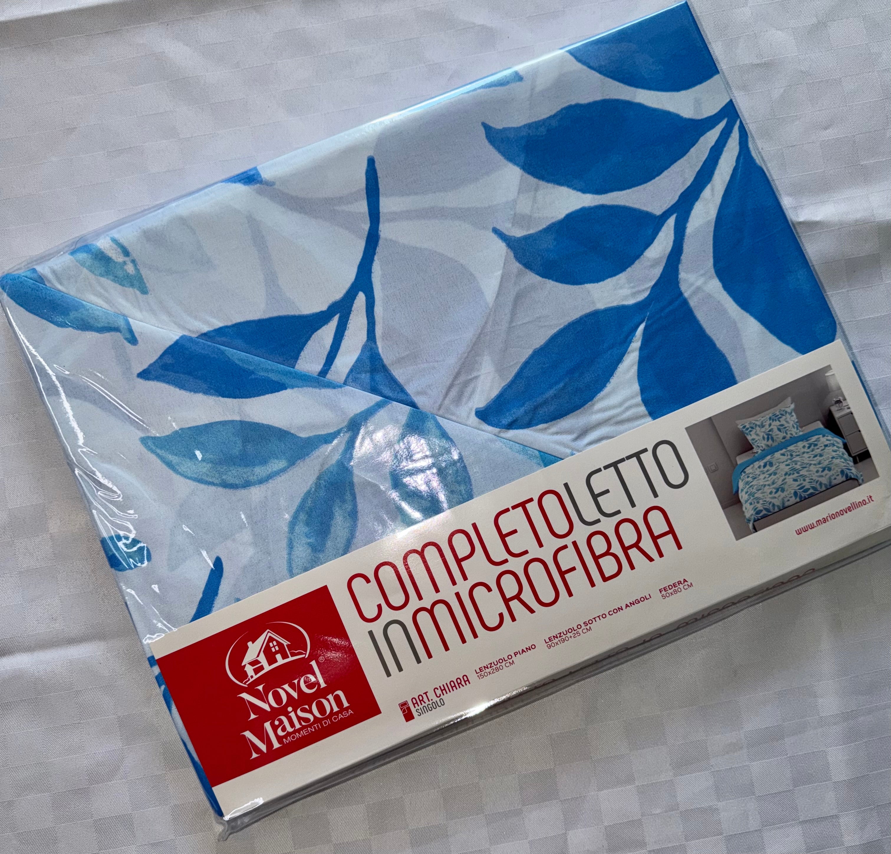 COMPLETO LENZUOLA PER LETTO SINGOLO contiene Lenzuolo sopra,Lenzuolo sotto con angoli e Federa Microfybra