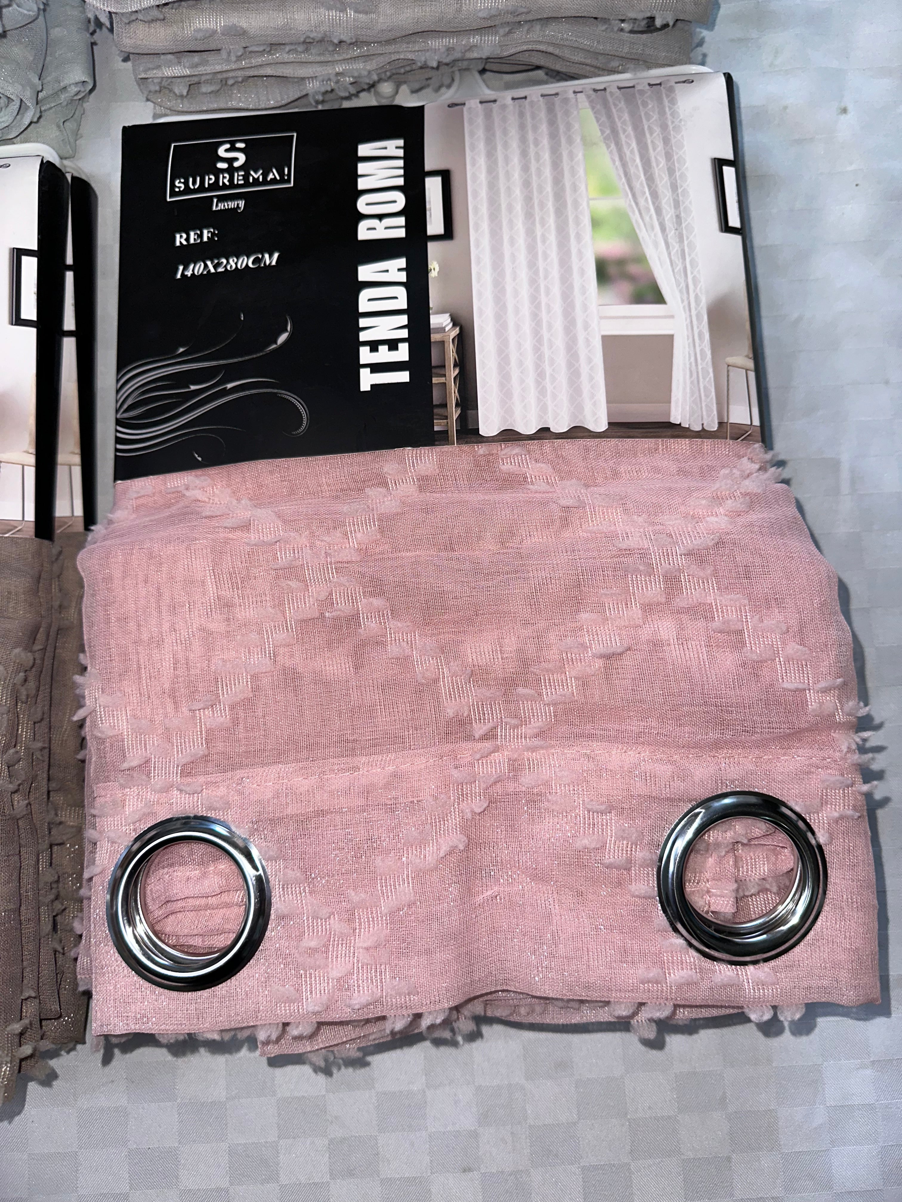 COPPIA DI TENDE PER INTERNI VELATE CONFEZIONE DA 2 TELI (OGNI TELO MISURA 140x280cm)art Roma