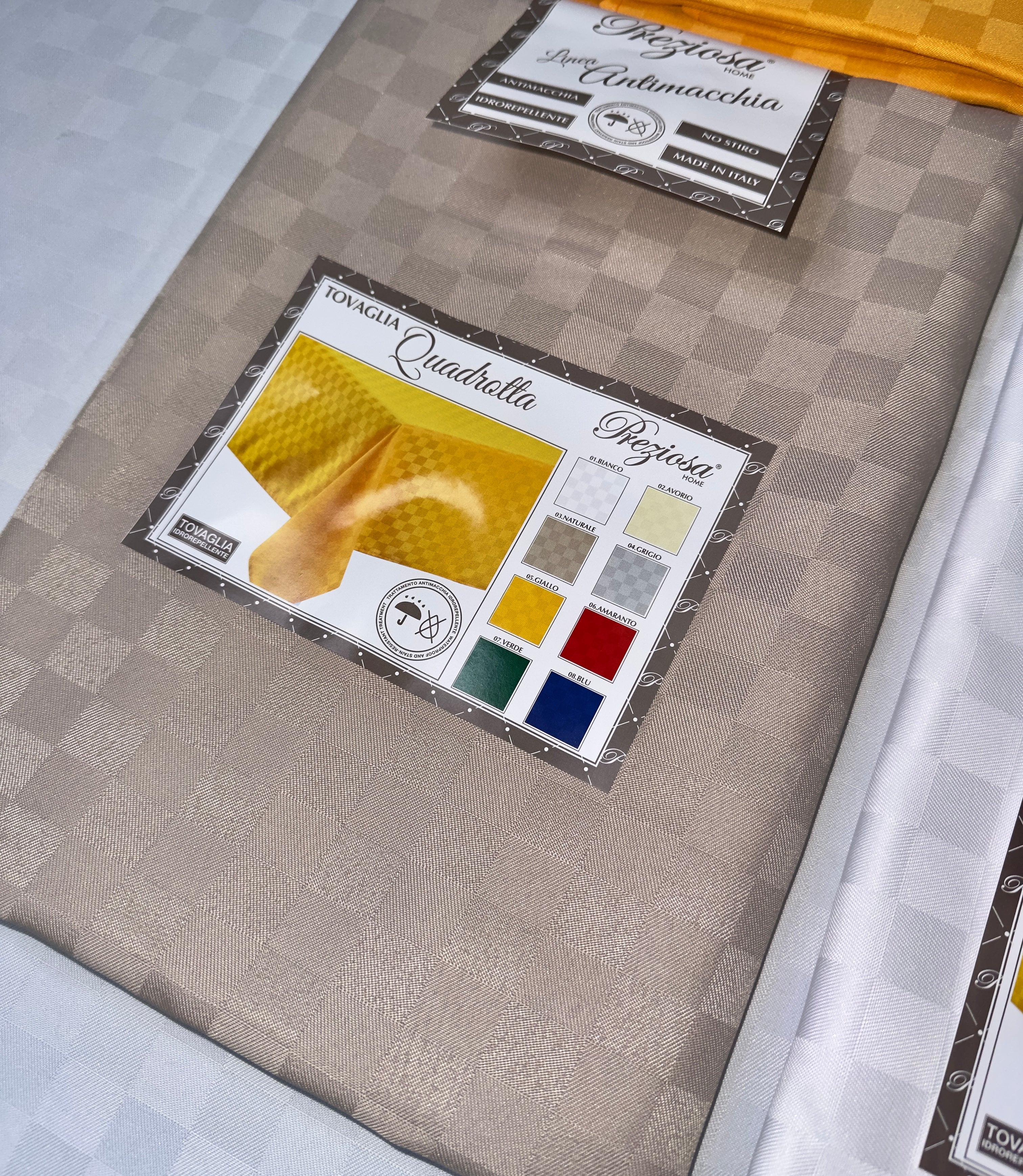 TOVAGLIA DA TAVOLA ANTI-MACCHIA E NO STIRO x4 persone (140x140cm) , x6 persone (140x180cm) , x12 persone (140x240cm) , x18 persone (140x360cm) e ROTONDA