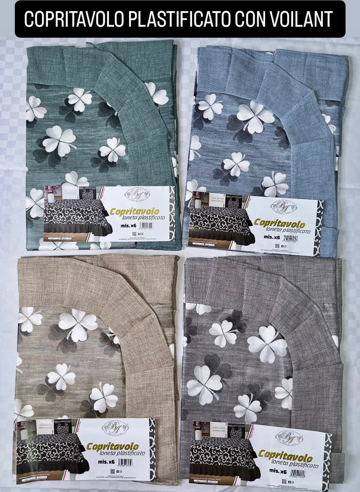 COPRITAVOLO PLASTIFICATO CON VOILANT disponibile X6 PERSONE (140x180cm) e X12 PERSONE (140x240cm) FANT. Fortuna
