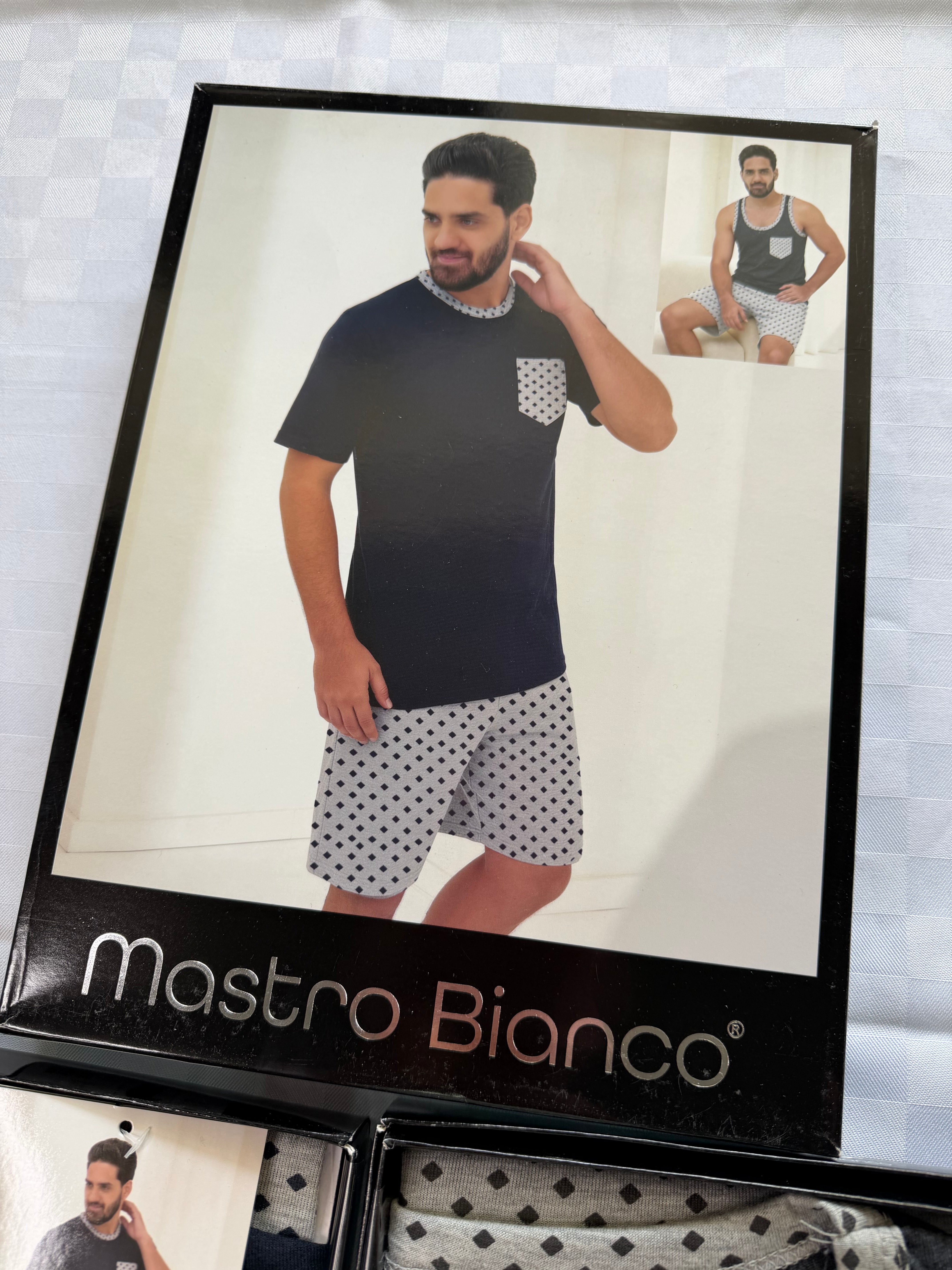 PIGIAMA UOMO Mezza Manica e Pantaloncino in cotone