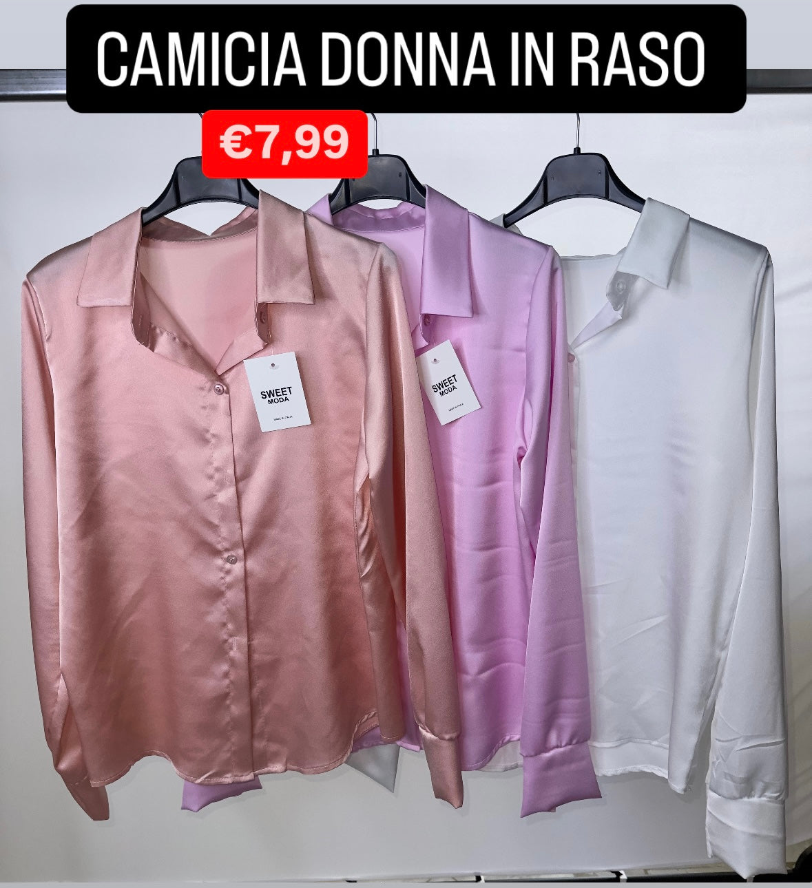 CAMICIA DONNA IN RASO Taglia unica