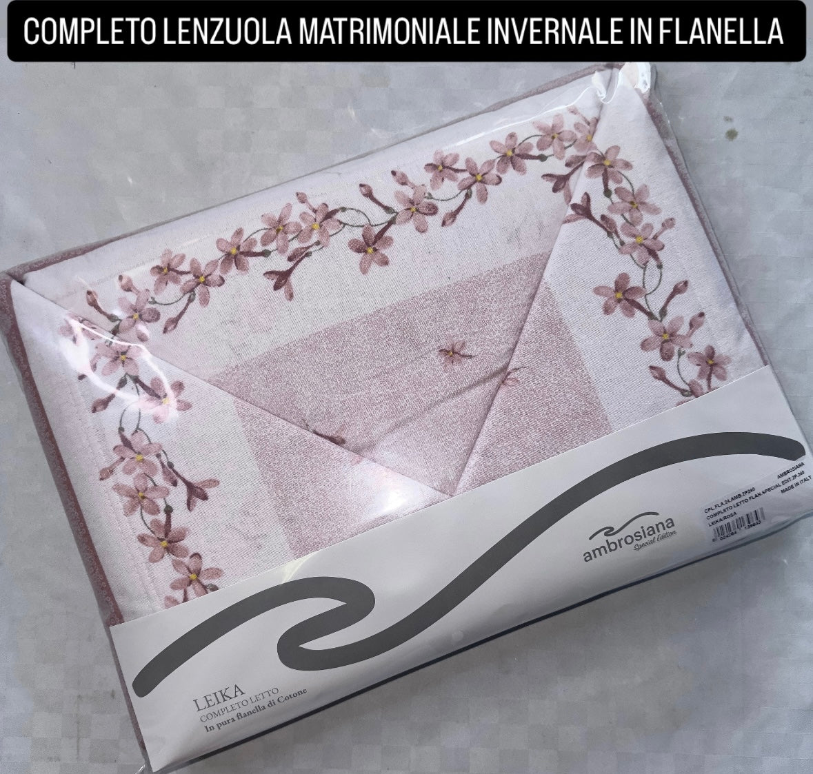 COMPLETO LENZUOLA MATRIMONIALE IN FLANELLA Lenzuolo sopra,Lenzuolo sotto con angoli e due federe