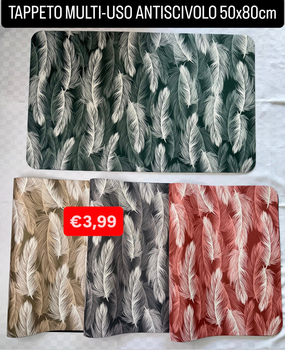 TAPPETO MULTI-USO ANTISCIVOLO misura 50x80cm