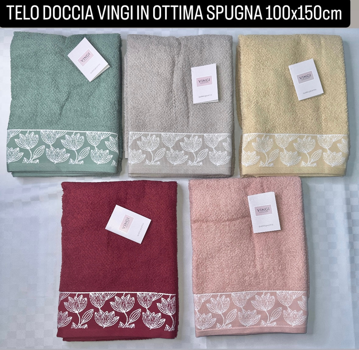 TELO DOCCIA VINGI IN SPUGNA 100x150cm