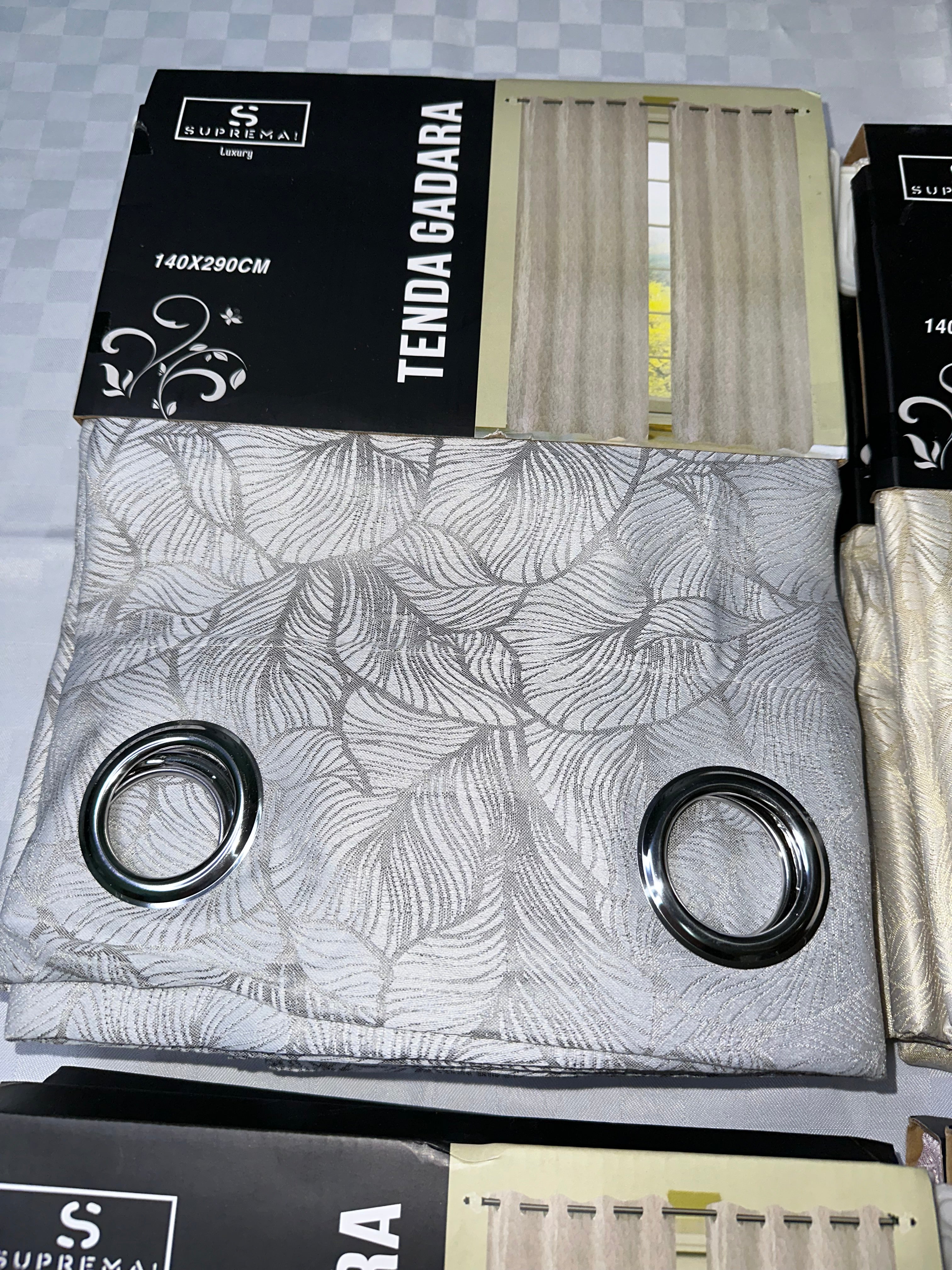 COPPIA DI TENDE PER INTERNI TESSUTO COPRENTE CONFEZIONE DA 2 TELI (OGNI TELO MISURA 140x290cm)art. Gadara