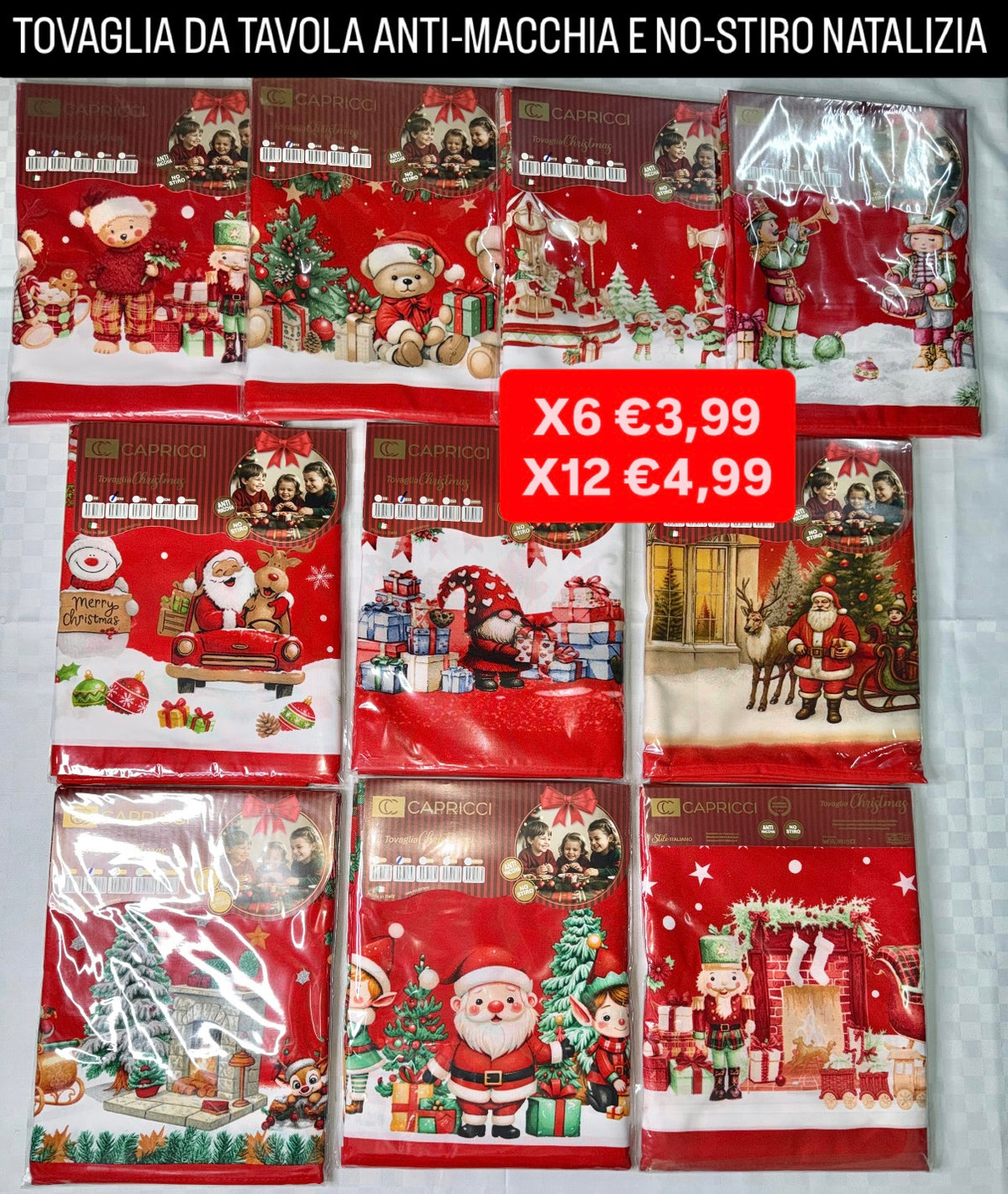 TOVAGLIA DA TAVOLA ANTI-MACCHIA E NO-STIRO NATALIZIA (Fantasia casuale)