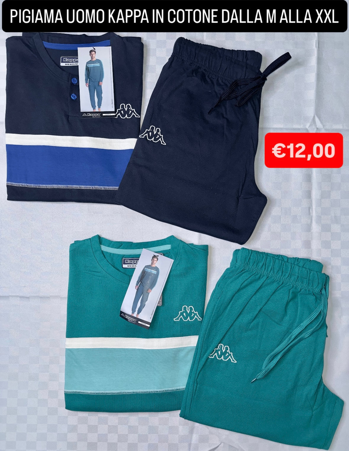 PIGIAMA UOMO IN COTONE Manica lunga e Pantalone lungo