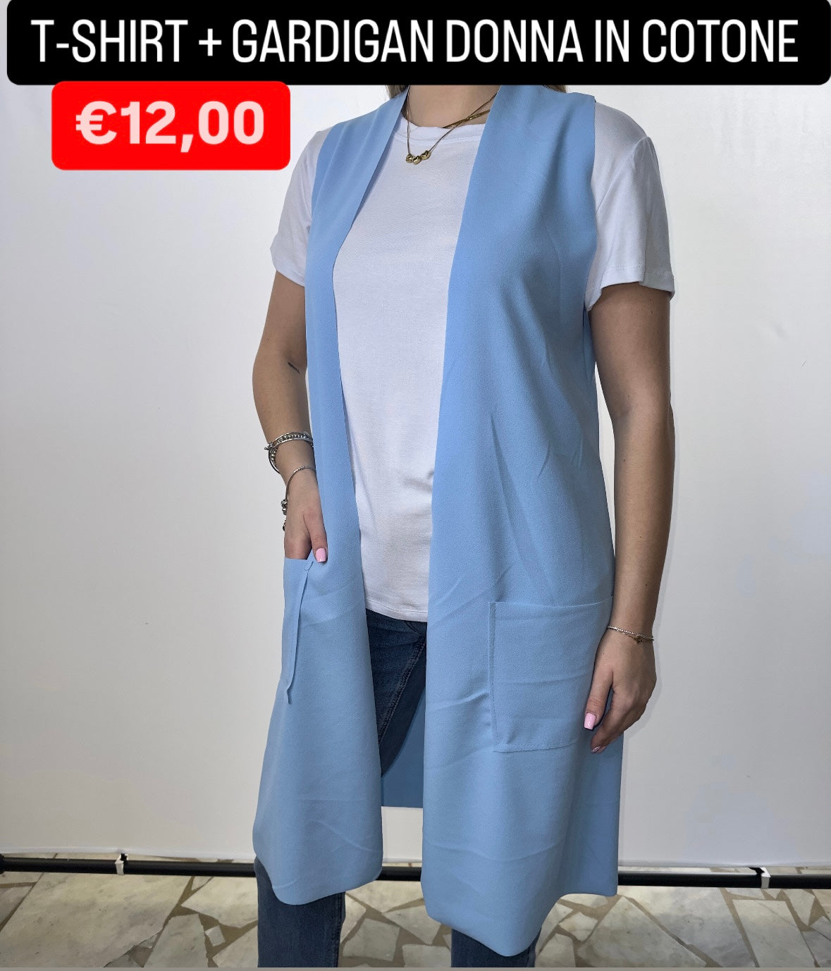 T-SHIRT + GARDIGAN DONNA IN COTONE Taglia unica