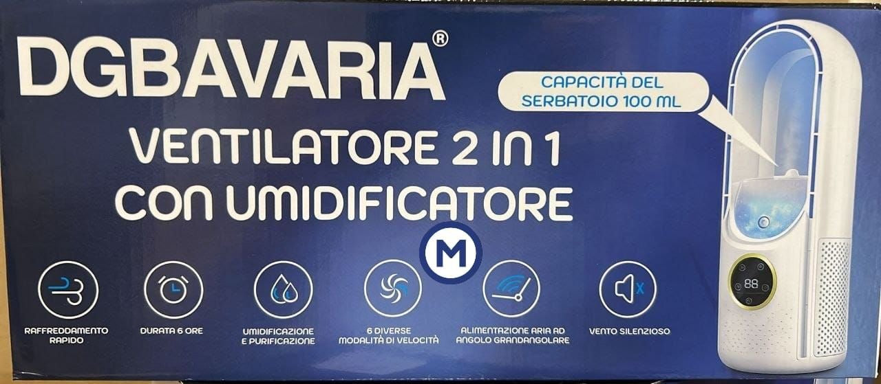VENTILATORE ELETTRICO 2 in 1 CON UMIDIFICATORE