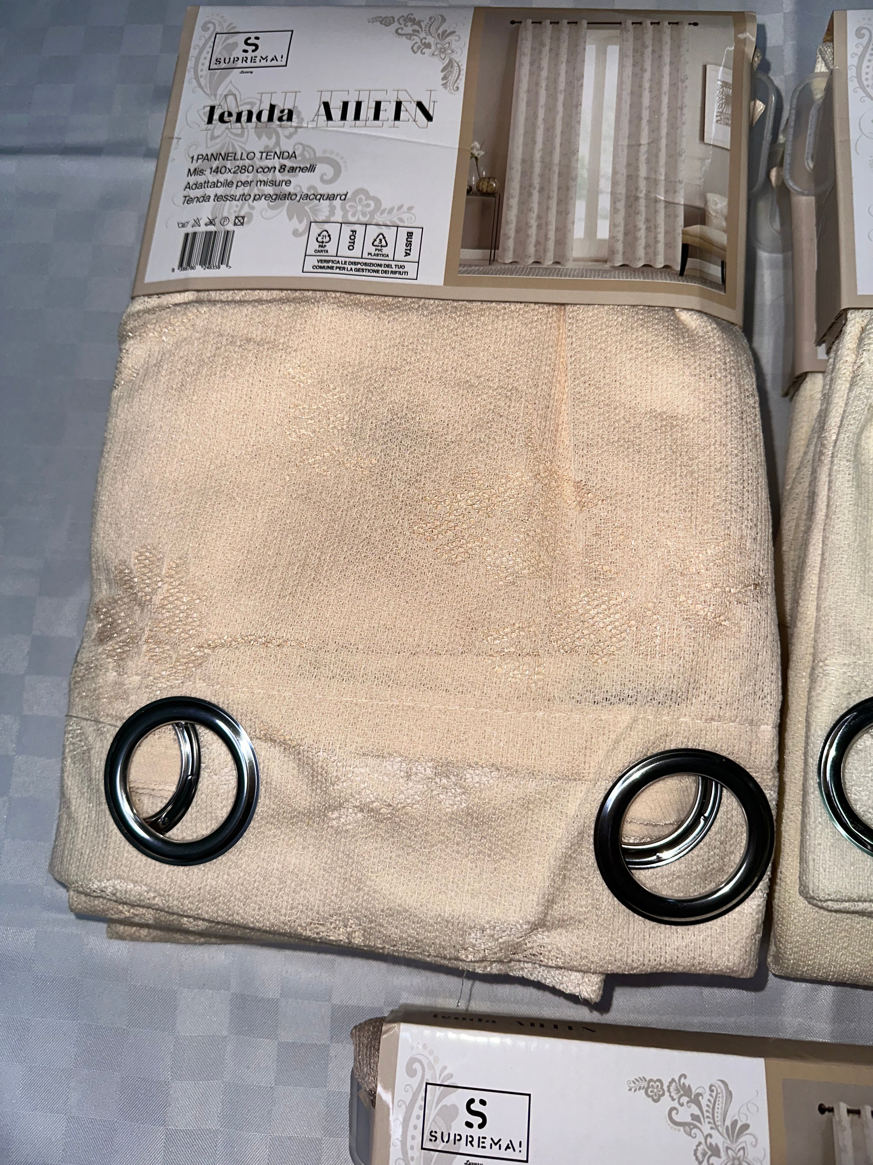 COPPIA DI TENDE PER INTERNI VELATE CONFEZIONE DA 2 TELI (OGNI TELO MISURA 140x280cm)art. Aileen