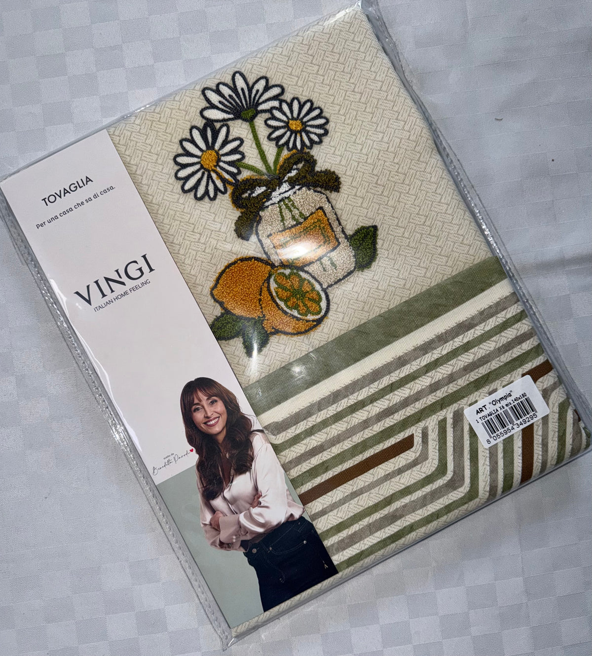 TOVAGLIA DA TAVOLA VINGI CON RICAMO IN COTONE 100%