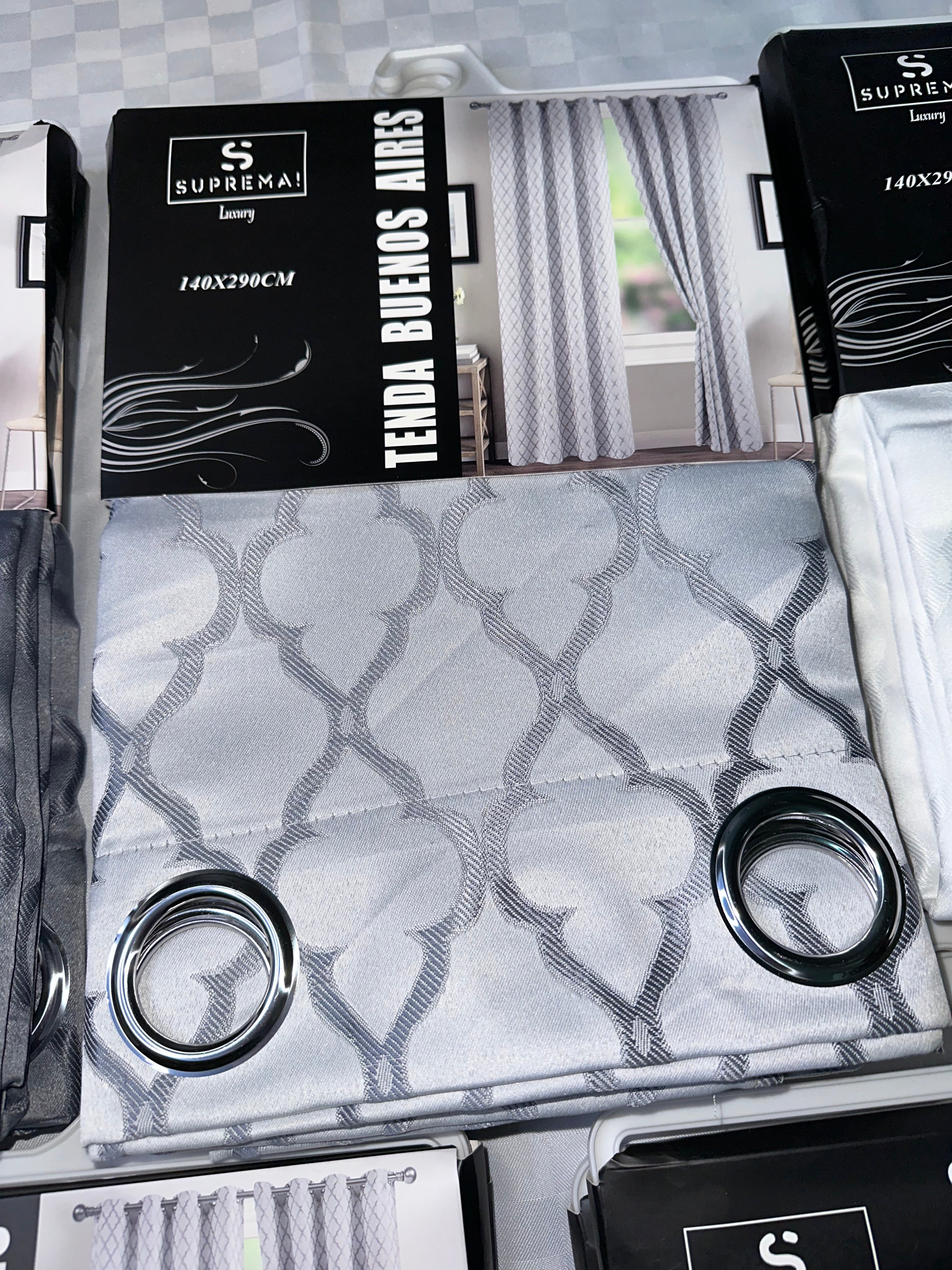 COPPIA DI TENDE PER INTERNI TESSUTO COPRENTE CONFEZIONE DA 2 TELI (OGNI TELO MISURA 140x290cm)art. Buenos Aires