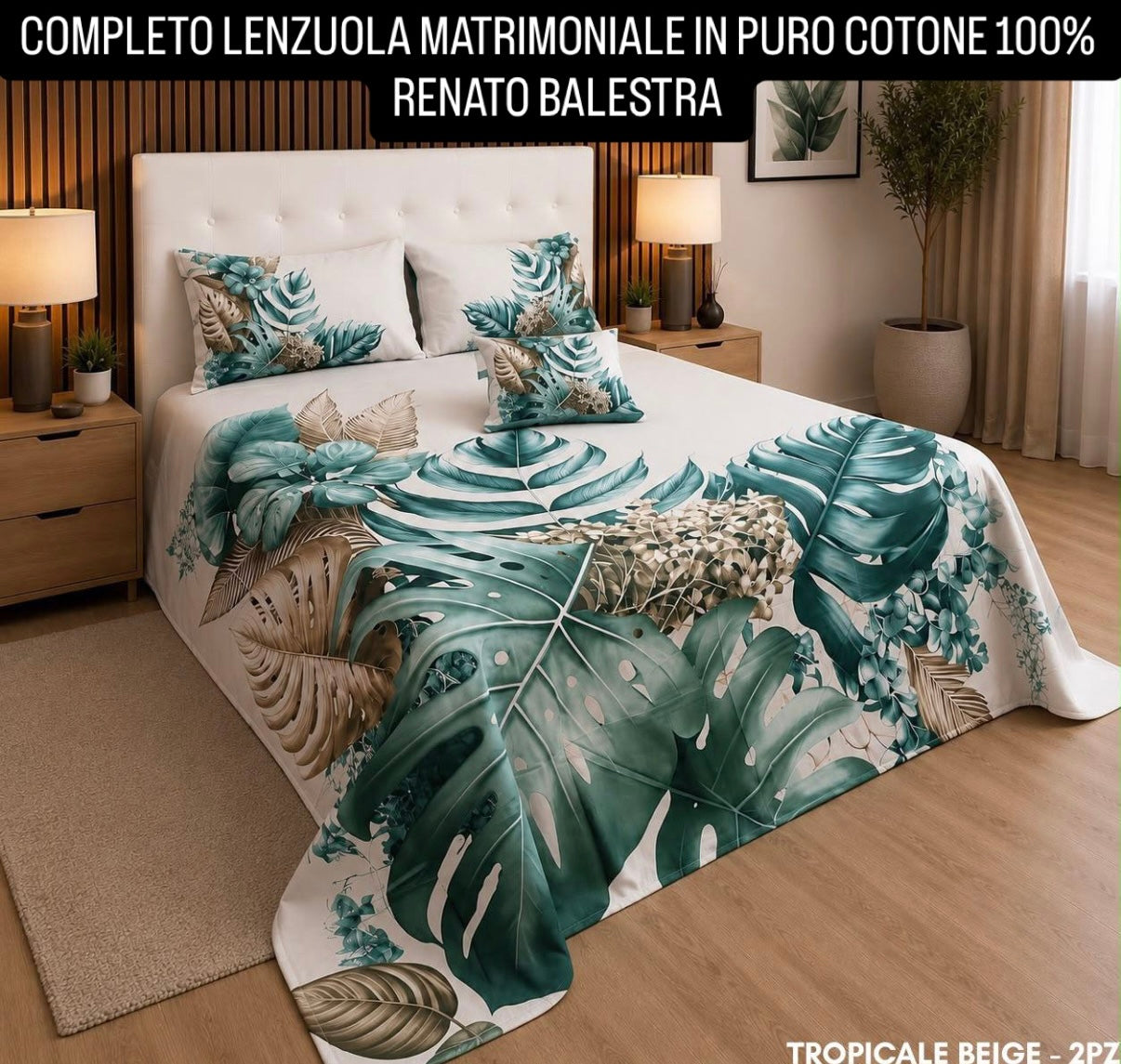 COMPLETO LENZUOLA MATRIMONIALE IN 100% PURO COTONE , contiene Lenzuolo sopra, Lenzuolo sotto con angoli e due Federe