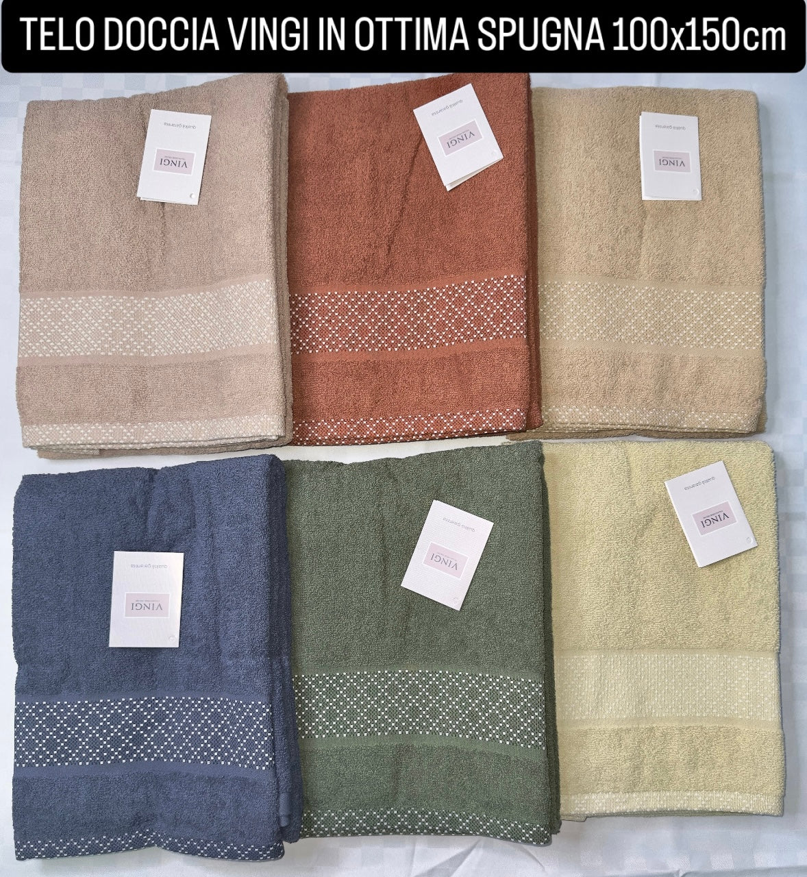 TELO DOCCIA VINGI IN SPUGNA 100x150cm