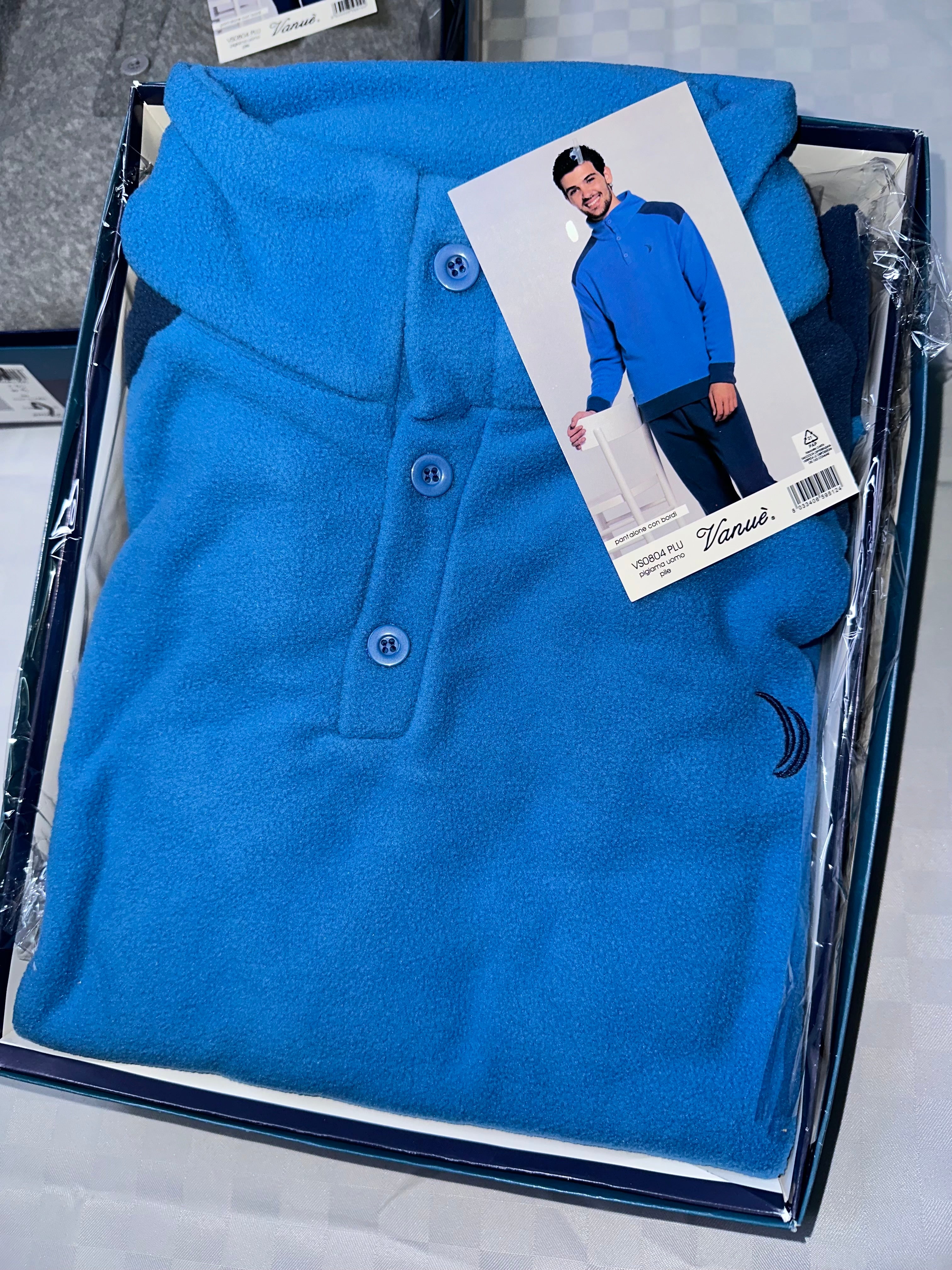 PIGIAMA UOMO IN MORBIDO PILE Manica lunga e Pantalone lungo