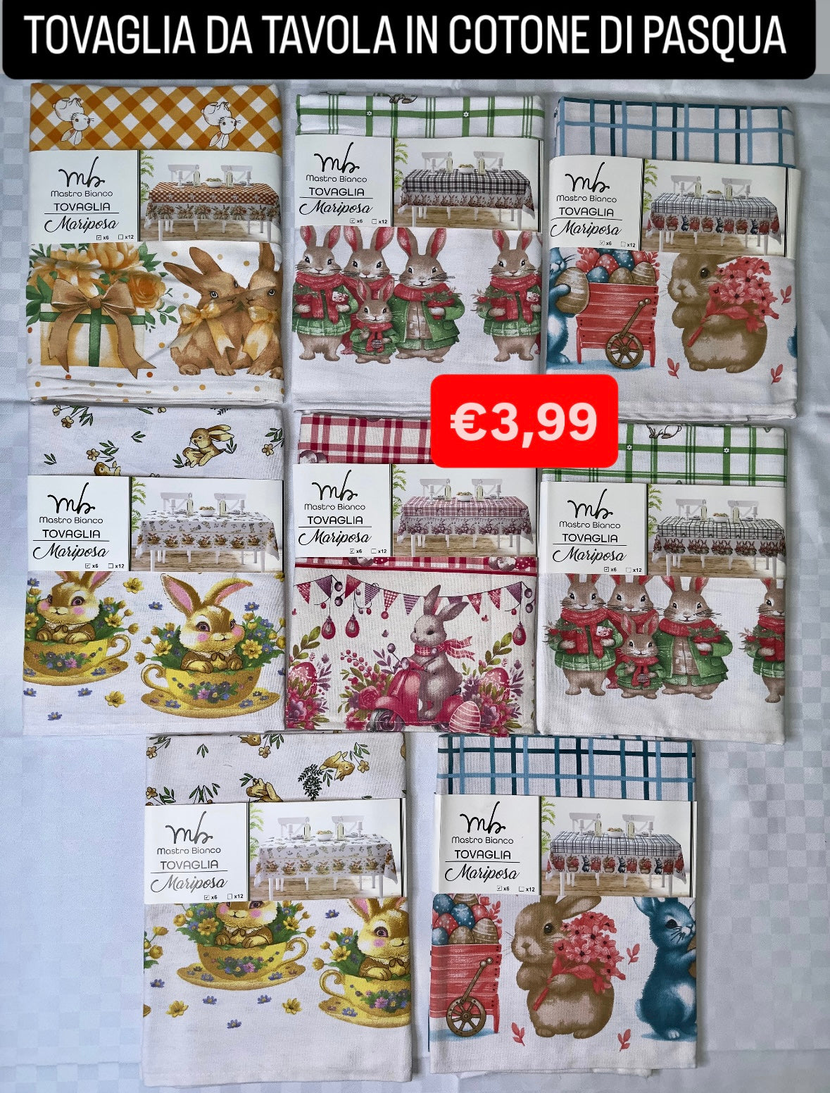 TOVAGLIA DA TAVOLA DI PASQUA IN COTONE (Fantasia Casuale)
