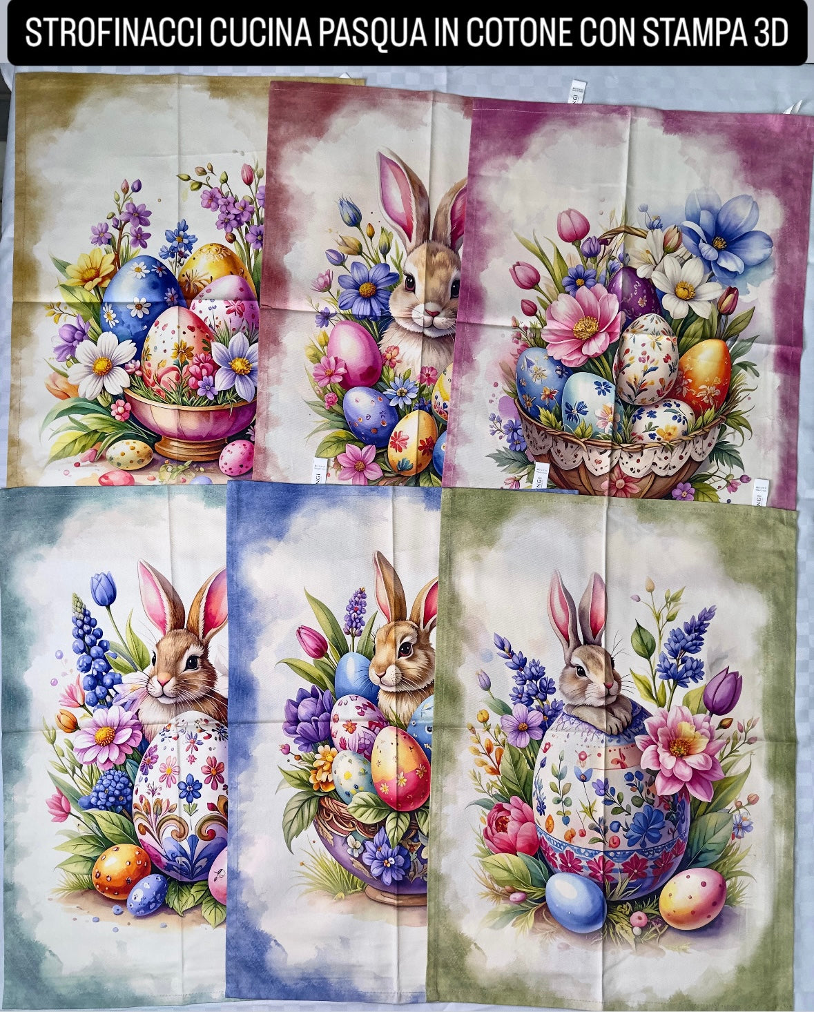 STROFINACCI CUCINA PASQUA IN COTONE CON STAMPA 3D (Colore casuale)