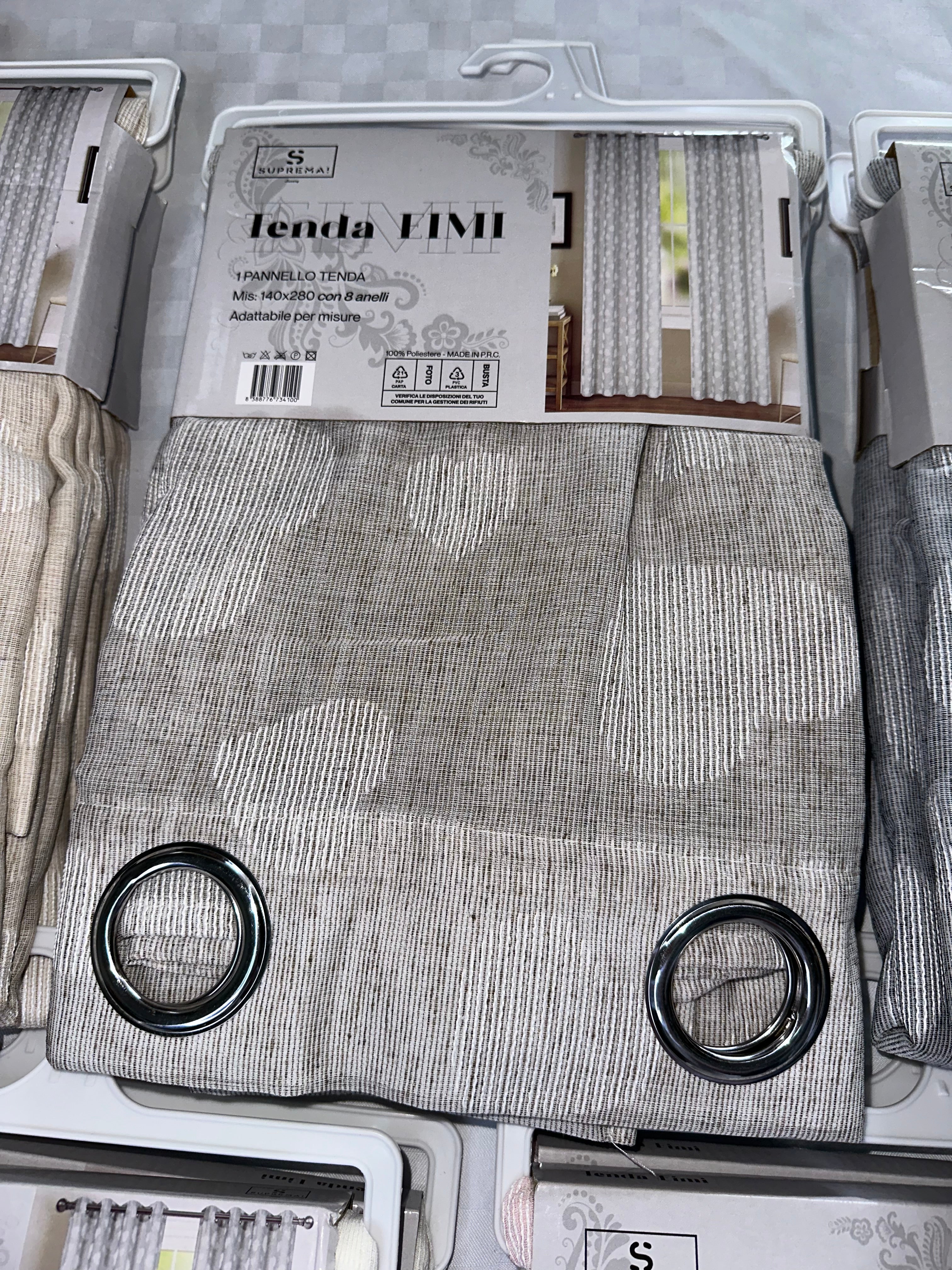COPPIA DI TENDE PER INTERNI VELATE CONFEZIONE DA 2 TELI (OGNI TELO MISURA 140x280cm)art.  Eimi