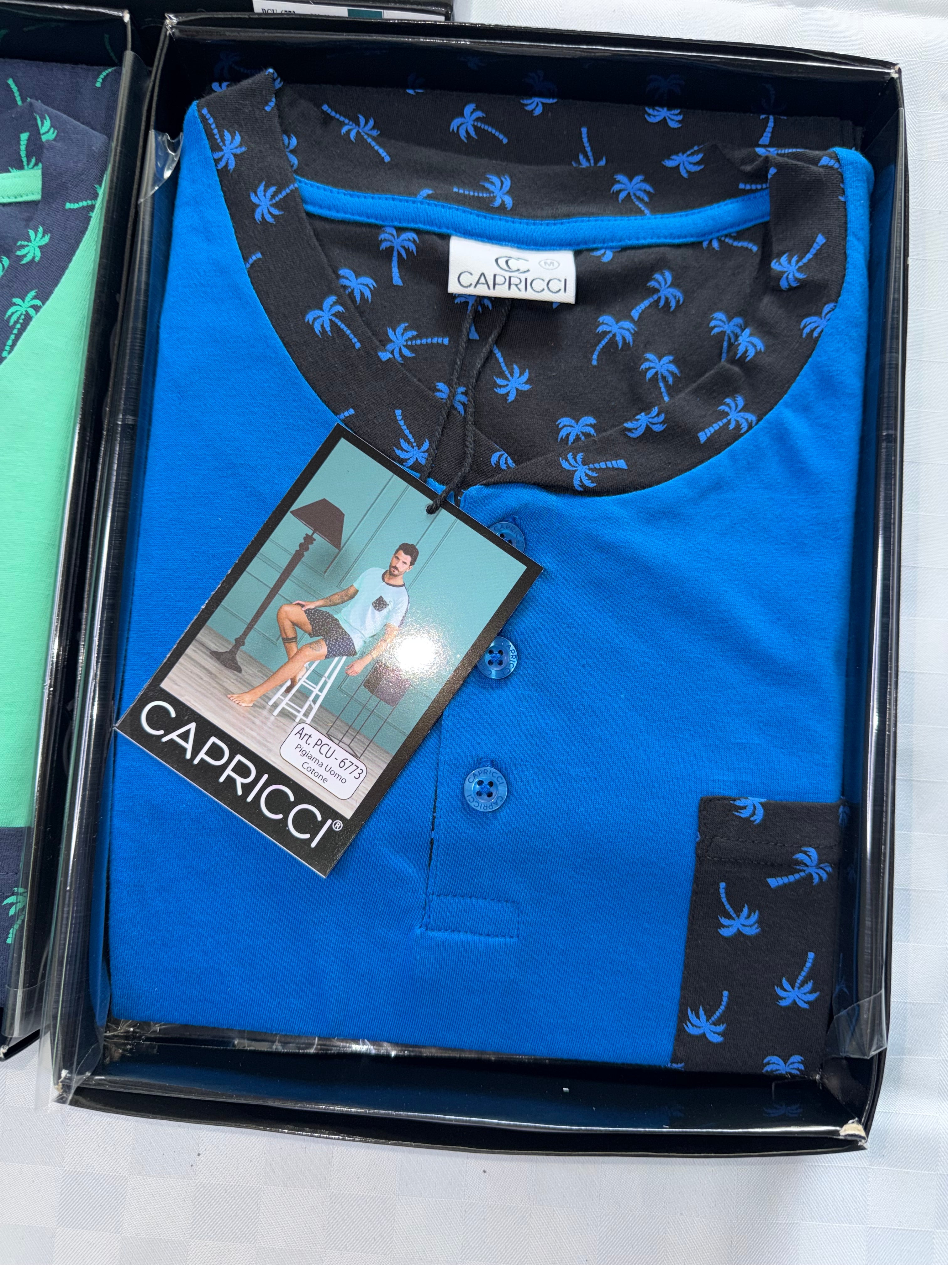 PIGIAMA UOMO Mezza Manica e Pantaloncino in cotone 100%