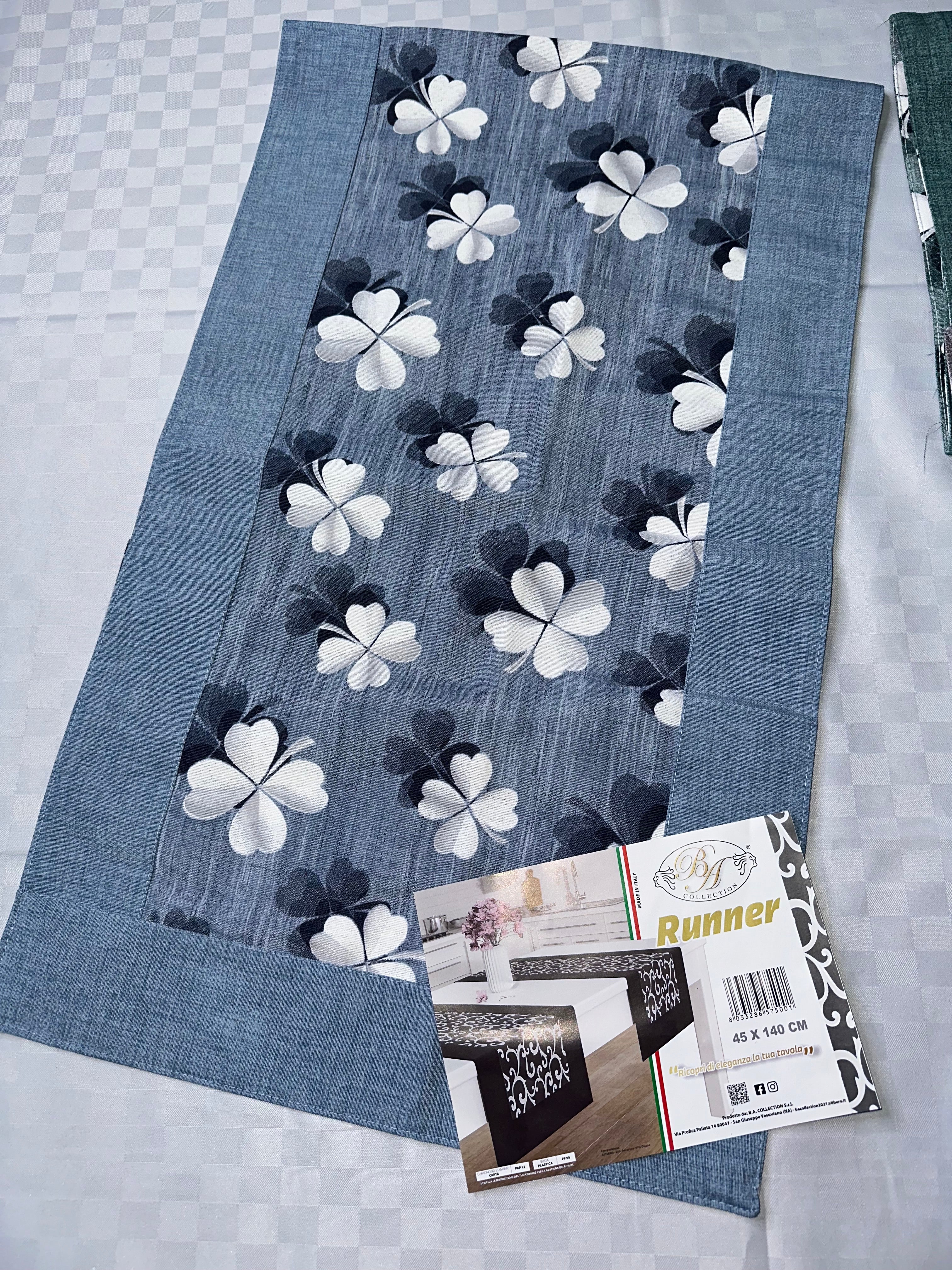 RUNNER CENTROTAVOLA MIS.45x140cm in cotone art. Fortuna