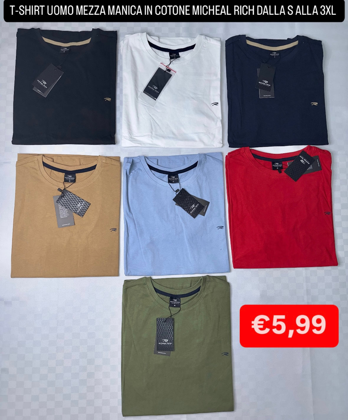 T-SHIRT UOMO MEZZA MANICA IN COTONE MICHEAL RICH