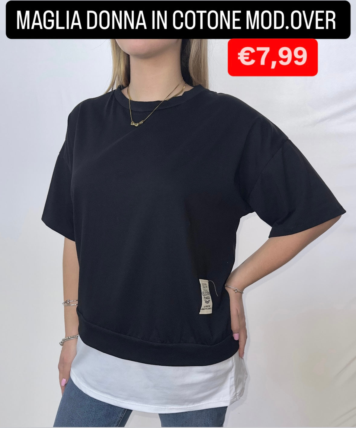 MAGLIA DONNA IN COTONE MOD.OVER TAGLIA UNICA