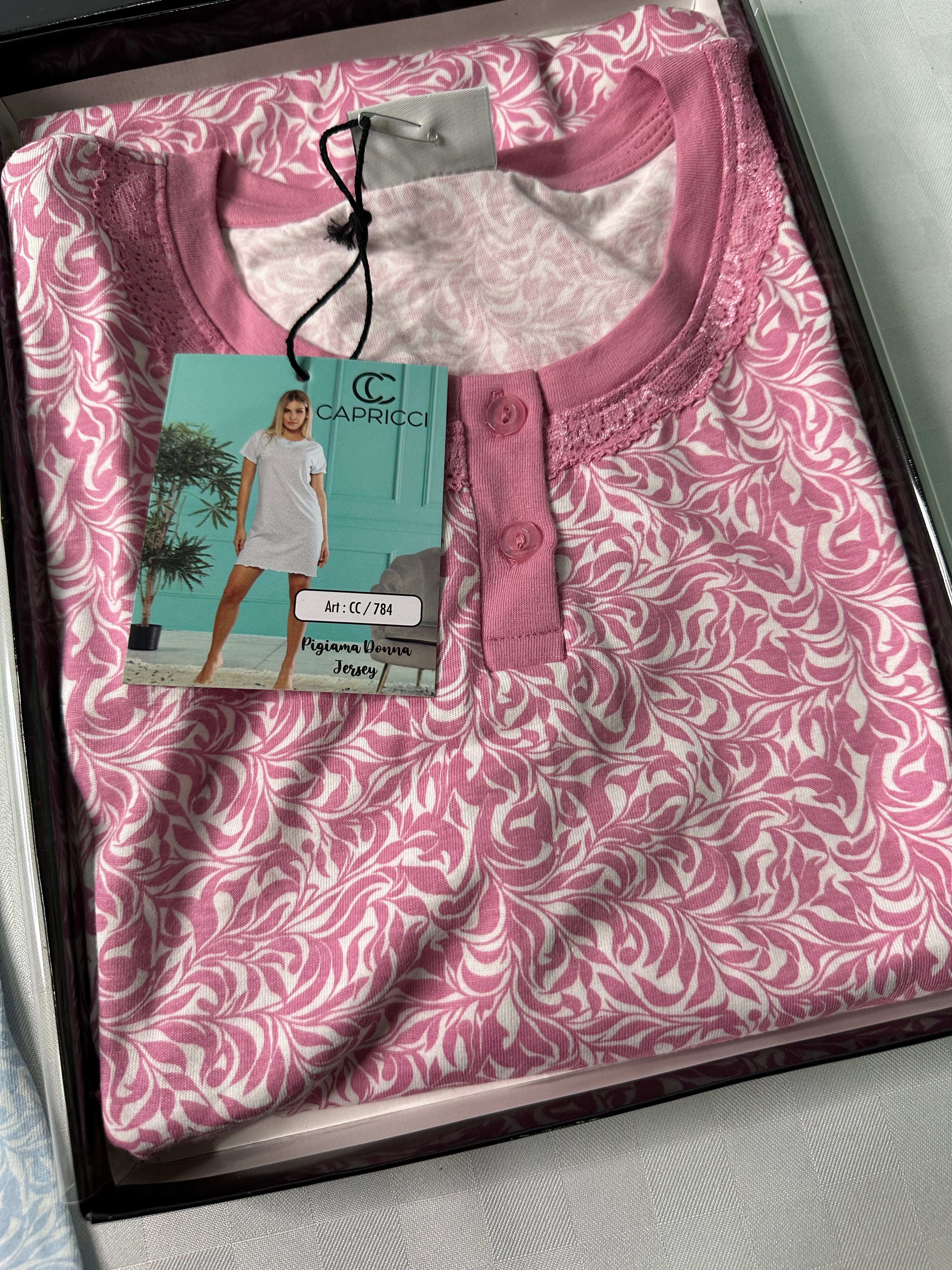 CAMICIA DA NOTTE MEZZA MANICA IN 100% COTONE