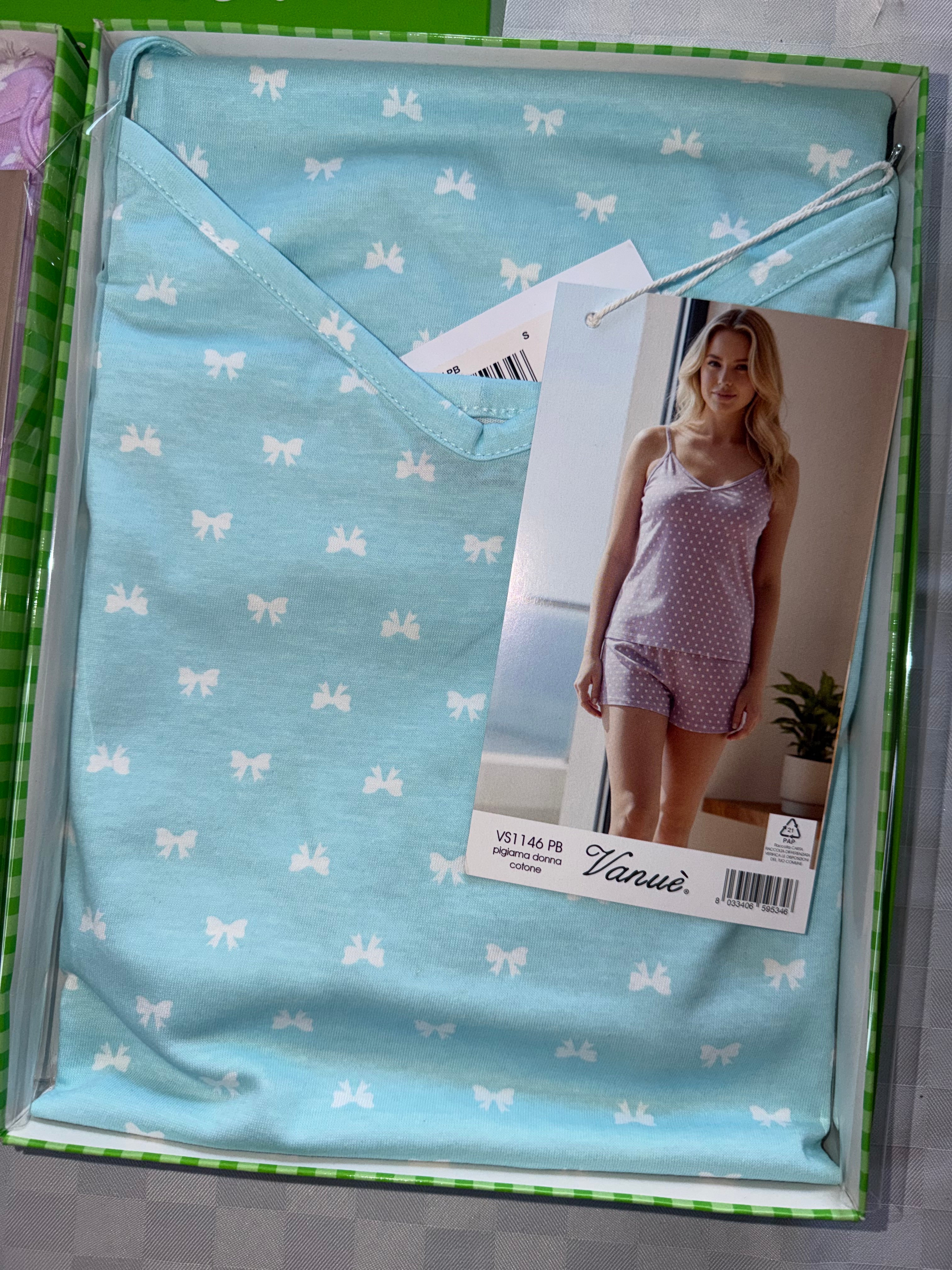 PIGIAMA DONNA Bretelline e Pantaloncino in 100% cotone