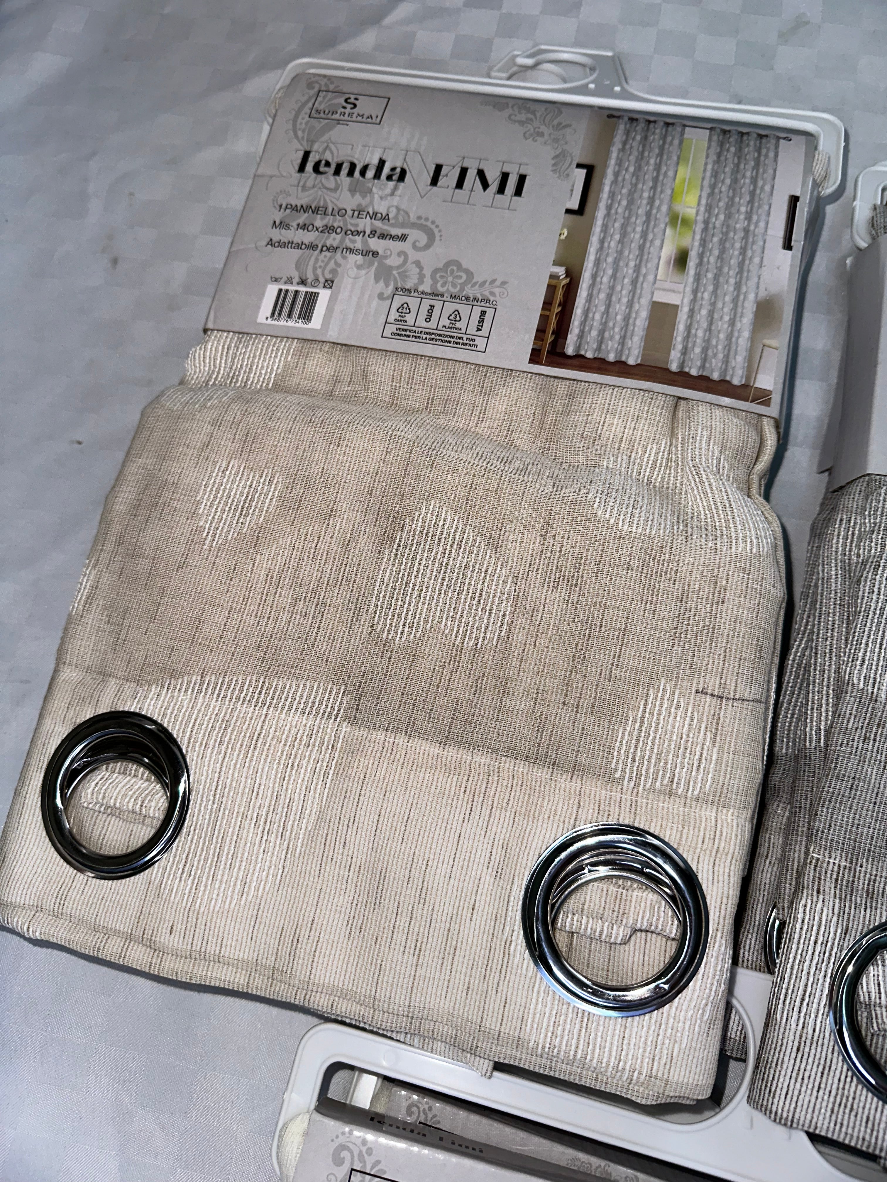 COPPIA DI TENDE PER INTERNI VELATE CONFEZIONE DA 2 TELI (OGNI TELO MISURA 140x280cm)art.  Eimi