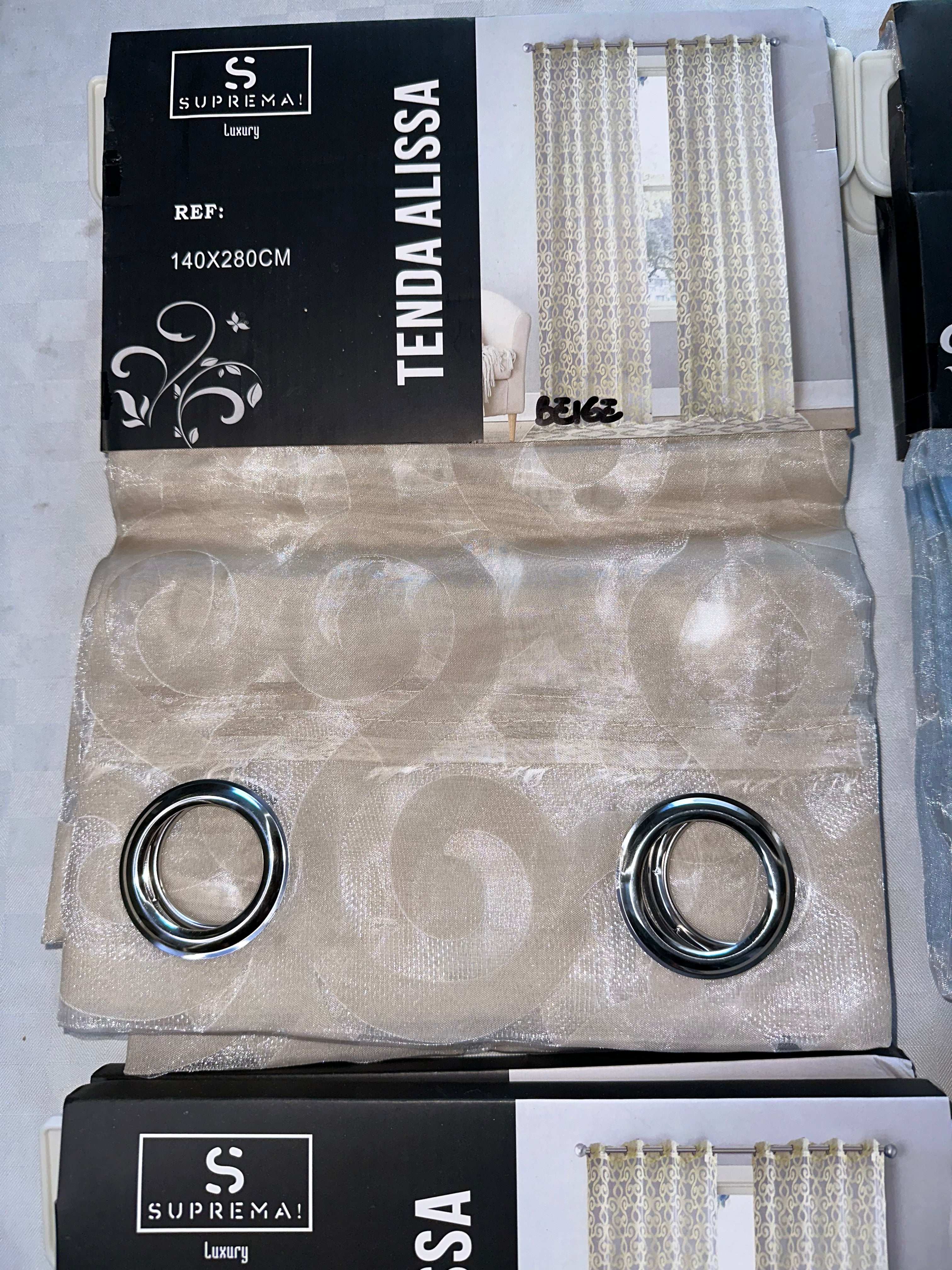 COPPIA DI TENDE PER INTERNI VELATE CONFEZIONE DA 2 TELI (OGNI TELO MISURA 140x280cm)art.  Fede