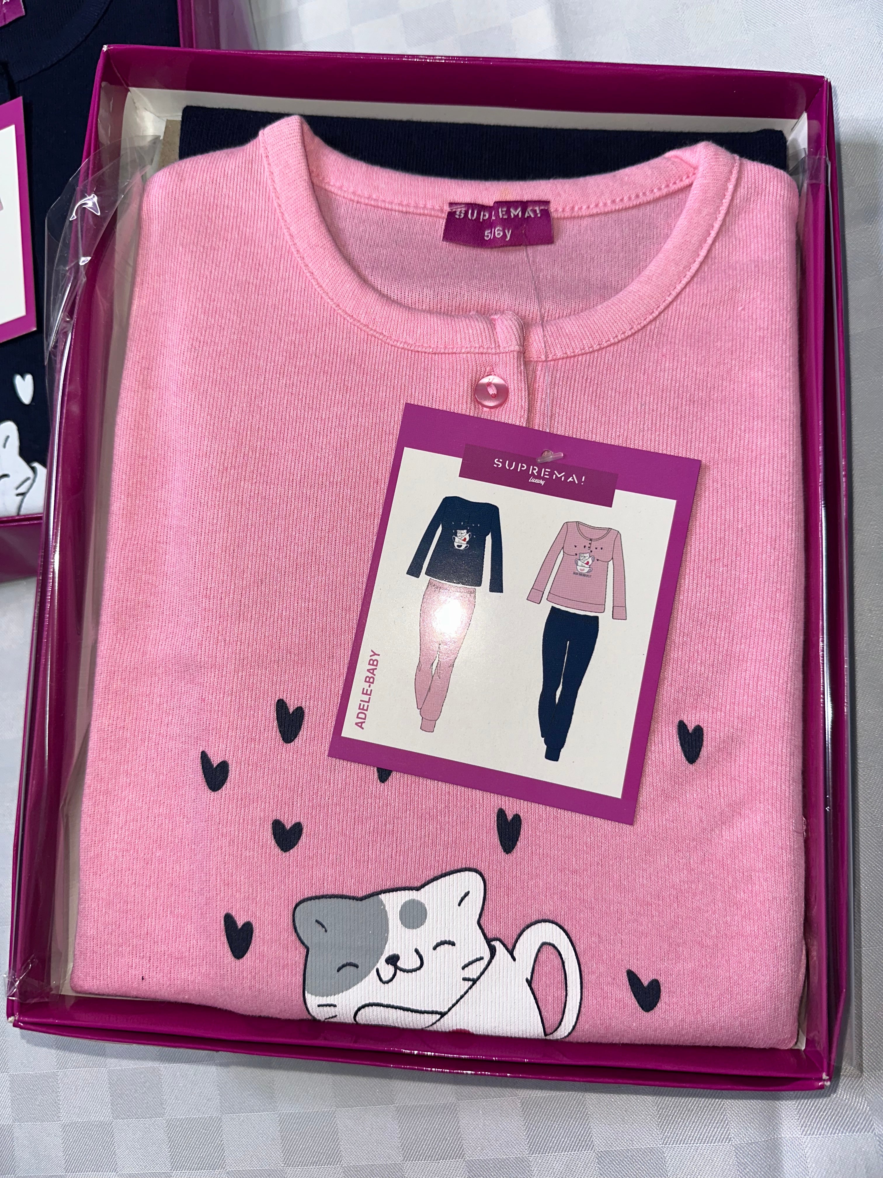 PIGIAMA BIMBA IN COTONE CALDO Manica Lunga e Pantalone lungo