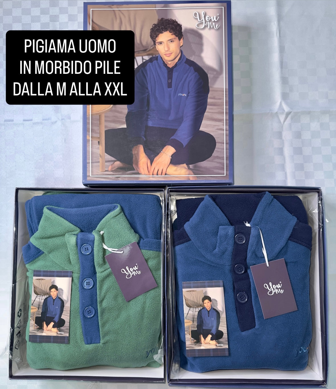 PIGIAMA UOMO IN MORBIDO PILE Manica lunga e Pantalone lungo