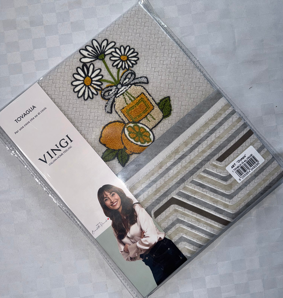 TOVAGLIA DA TAVOLA VINGI CON RICAMO IN COTONE 100%